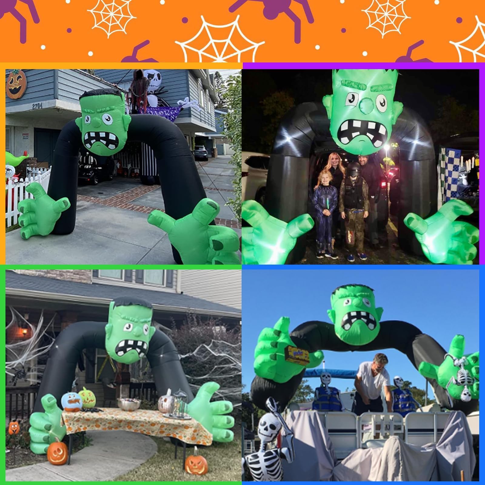 9FT Tall Halloween Inflatables Archway Frankenstein