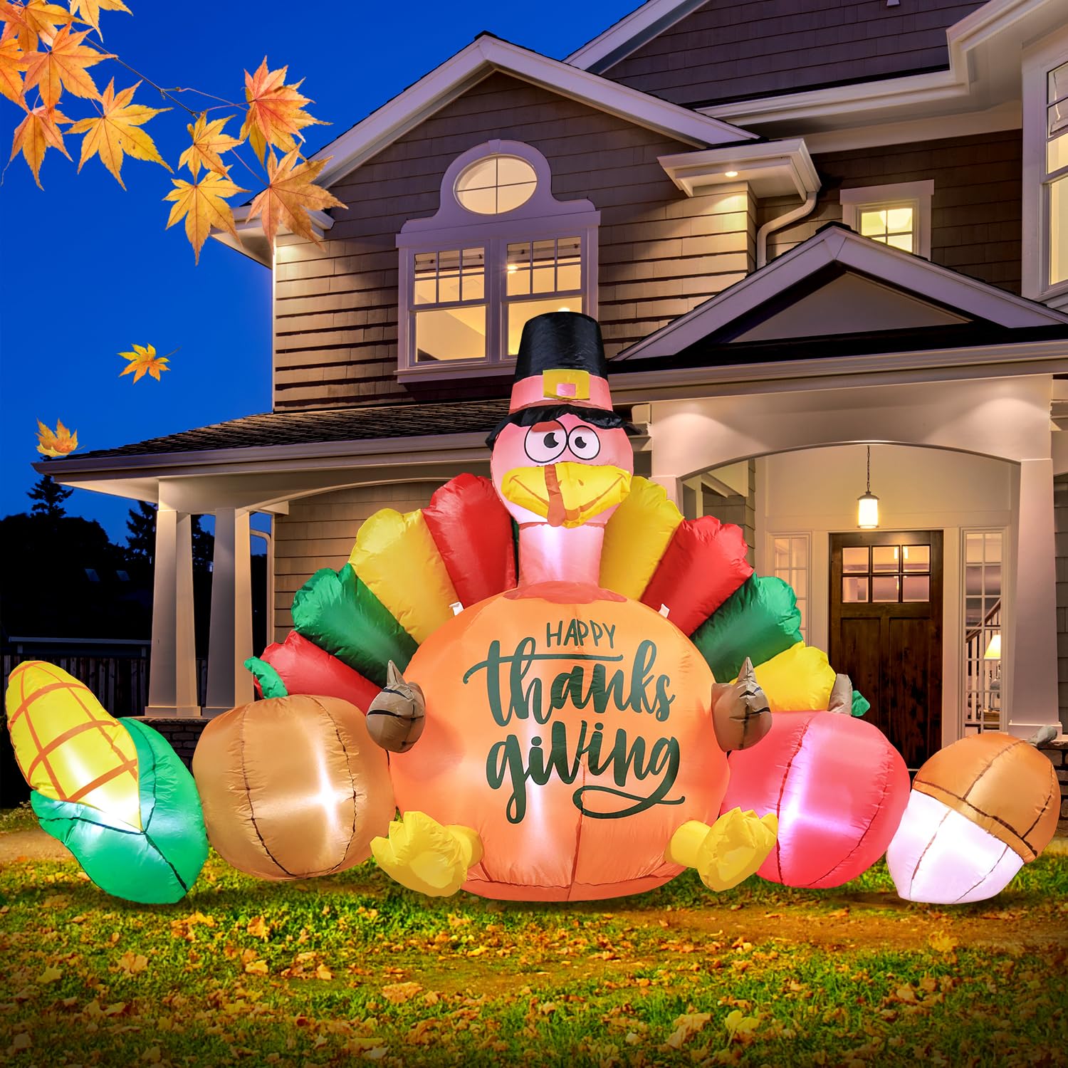 8FT Thanksgiving Inflatable Turkey with Vegetables