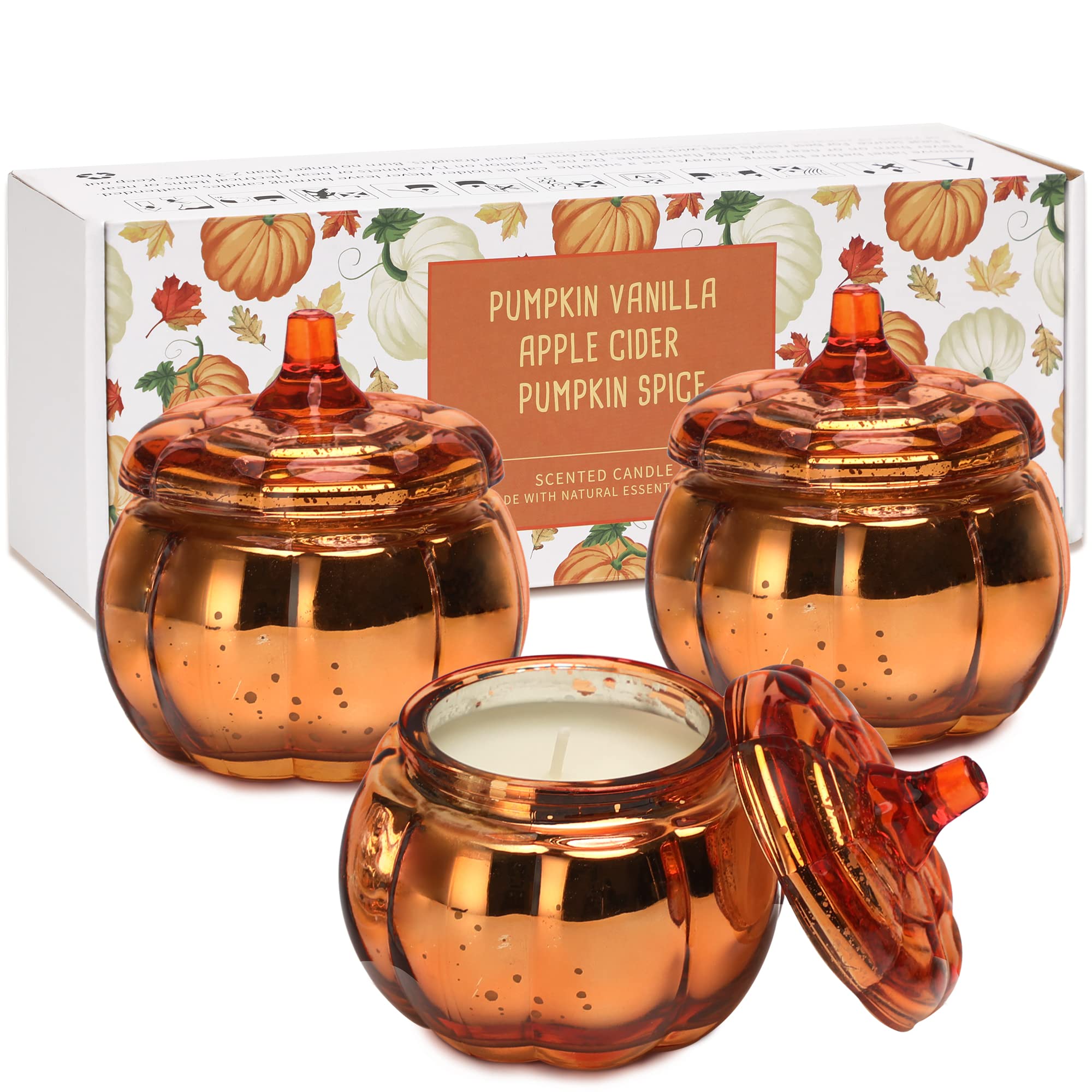 Pumpkin Shaped Candle Set of 3