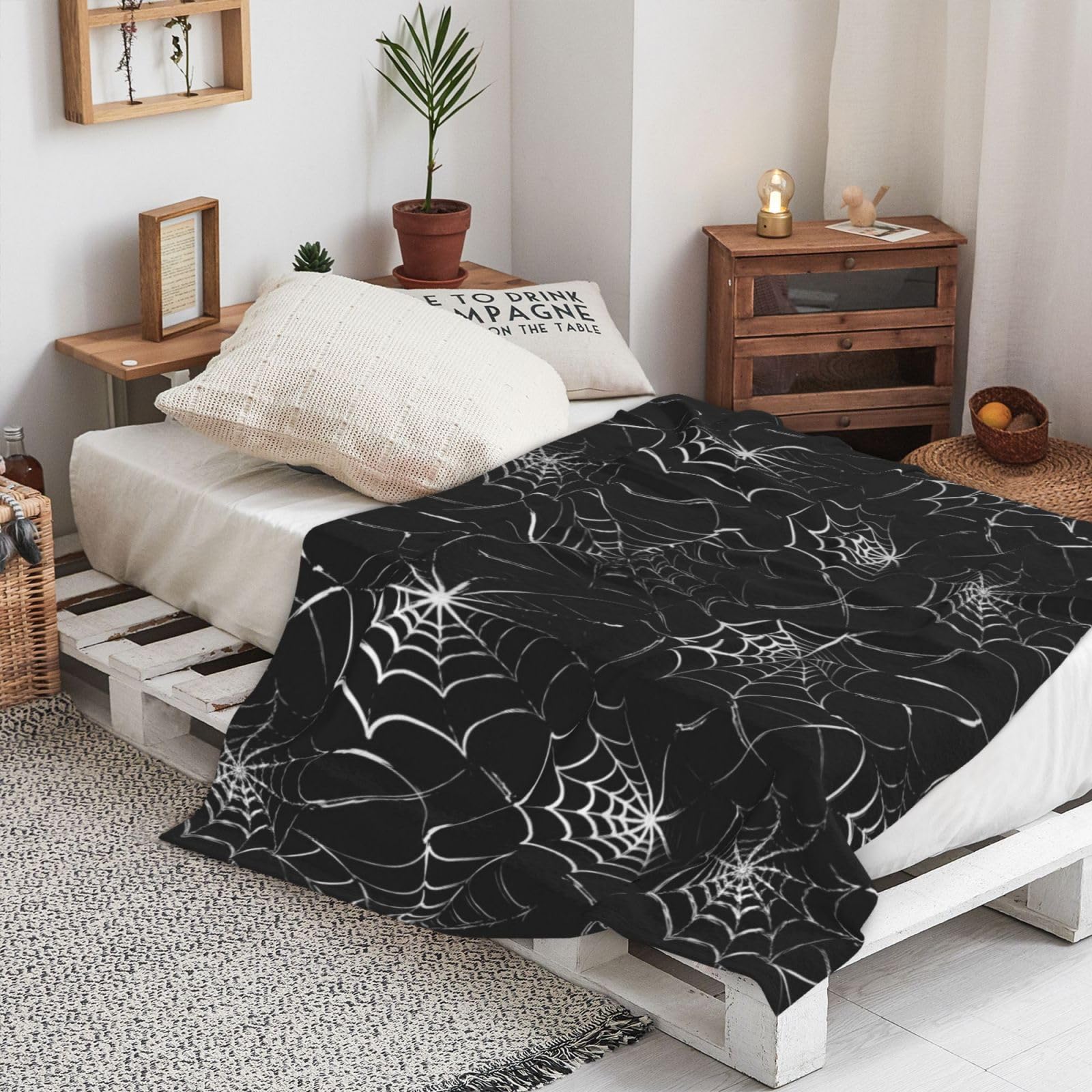 spider web throw blanket gothic