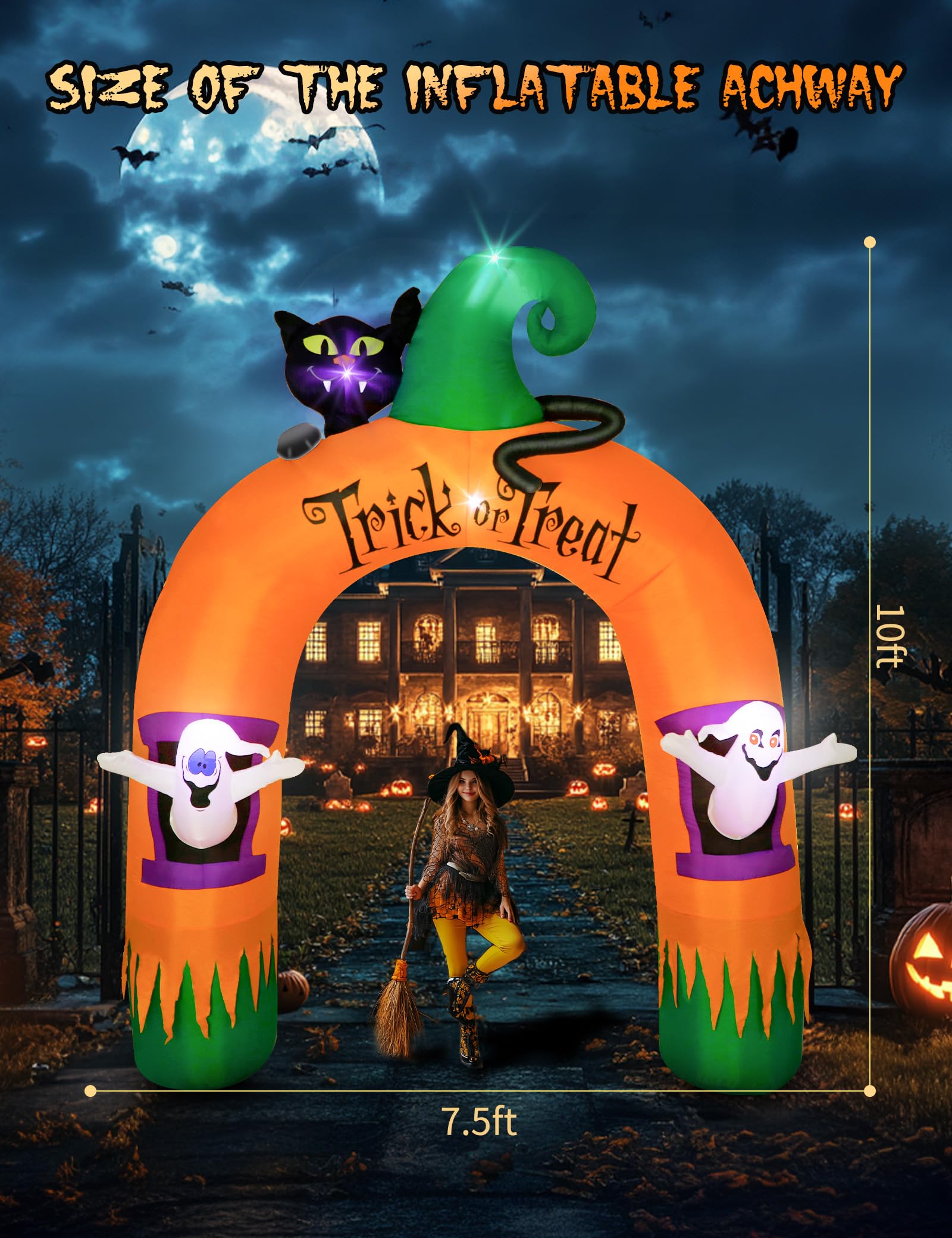 10FT Trick or Treat Halloween Inflatable Archway