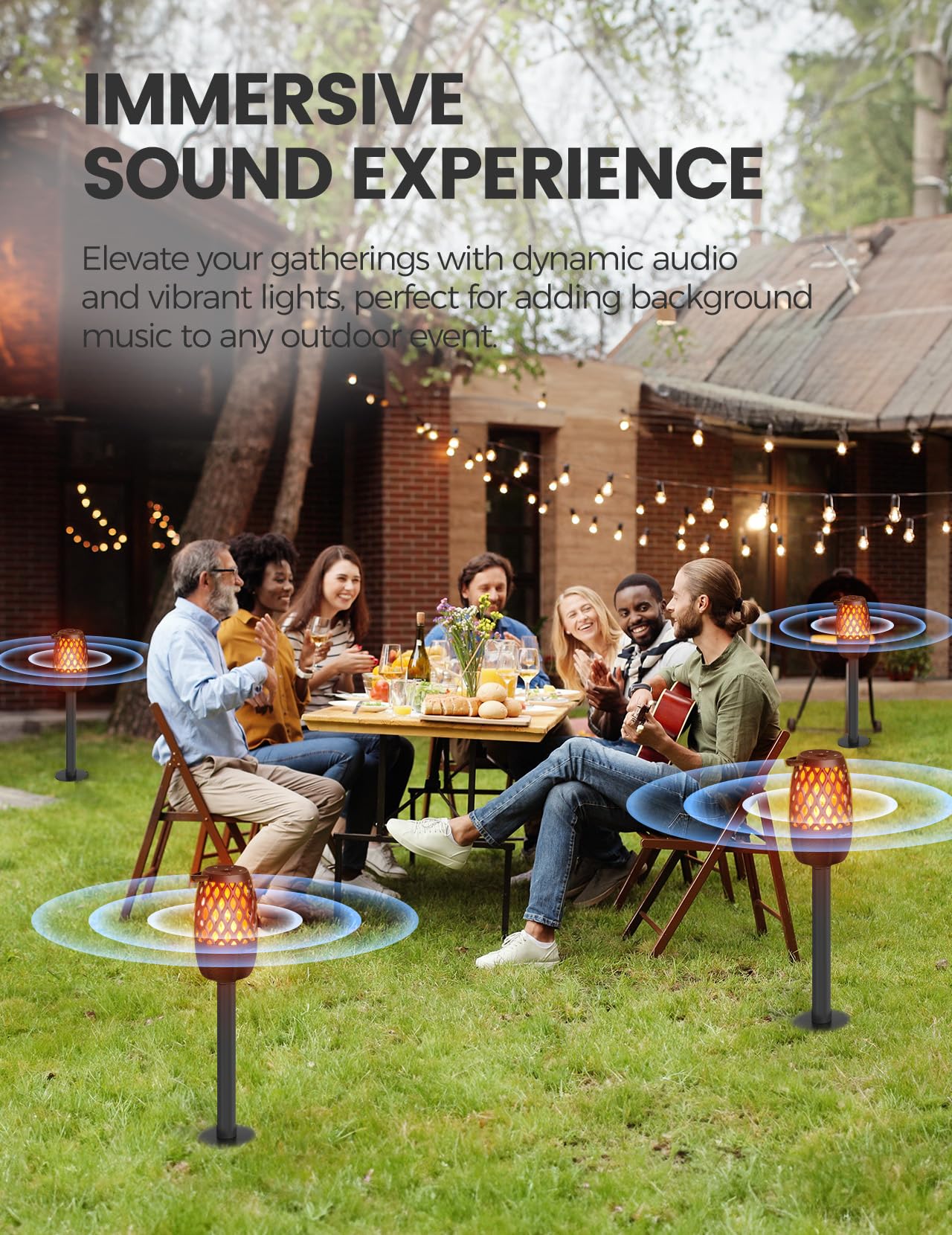 Outdoor Bluetooth Speakers with lights Multi-Sync