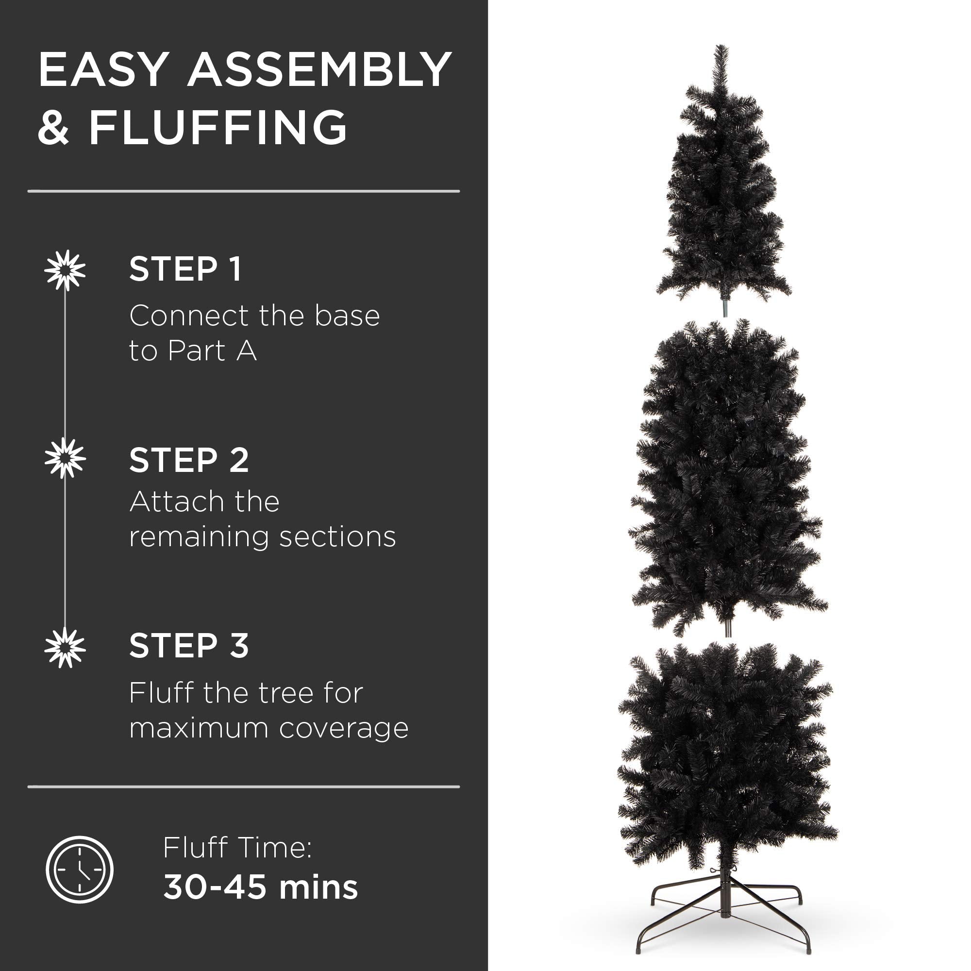 6ft Black Artificial Pencil Tree Directions