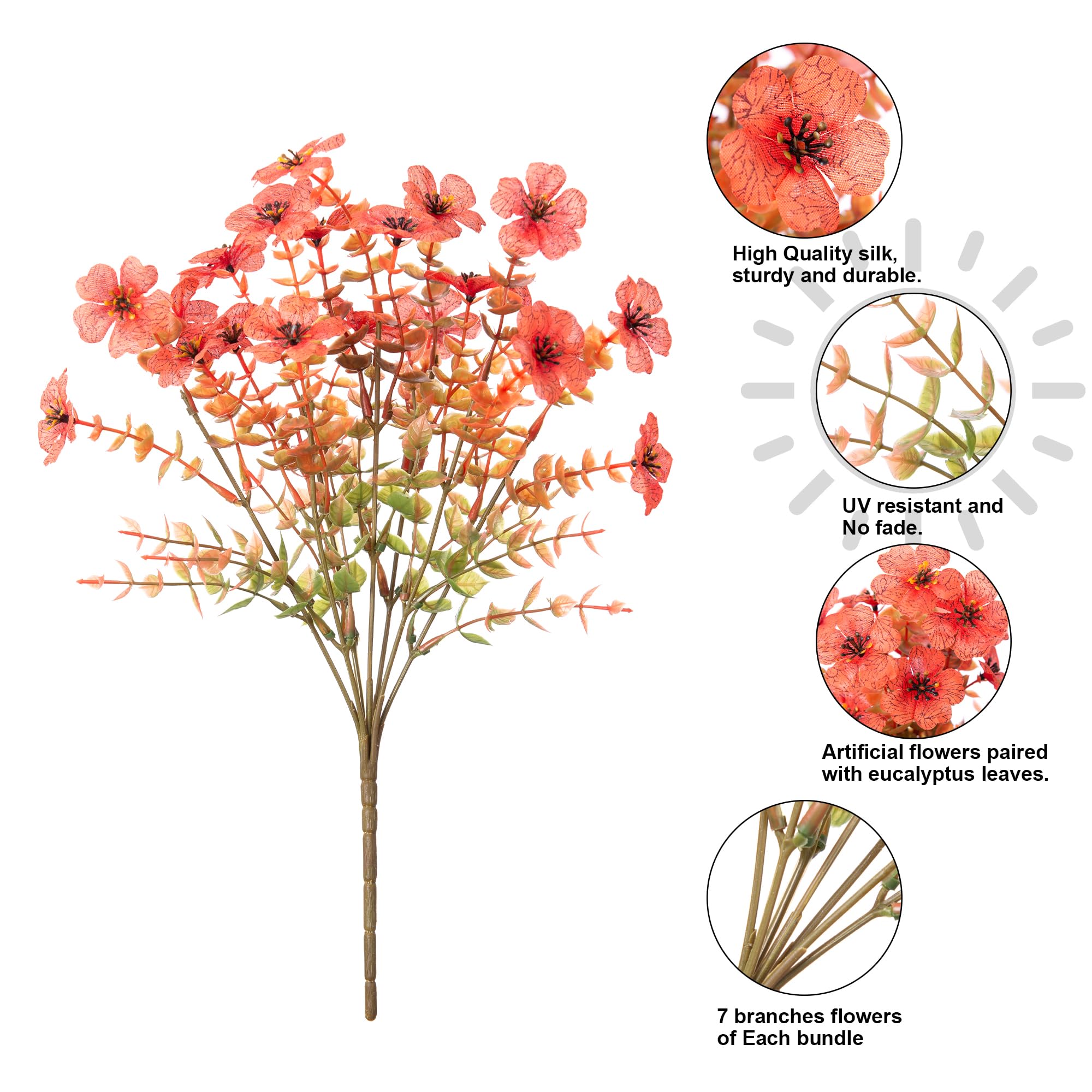 12 Bundles Faux Fall Mums Indoor/Outdoor