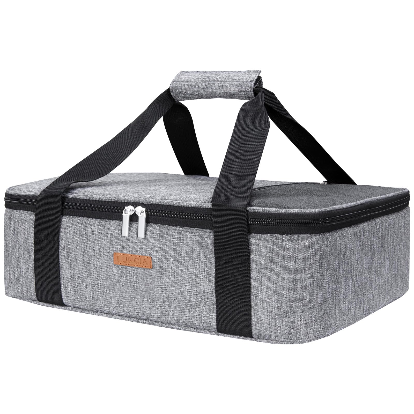 Gray Insulated Casserole Carrier for Hot or Cold Food