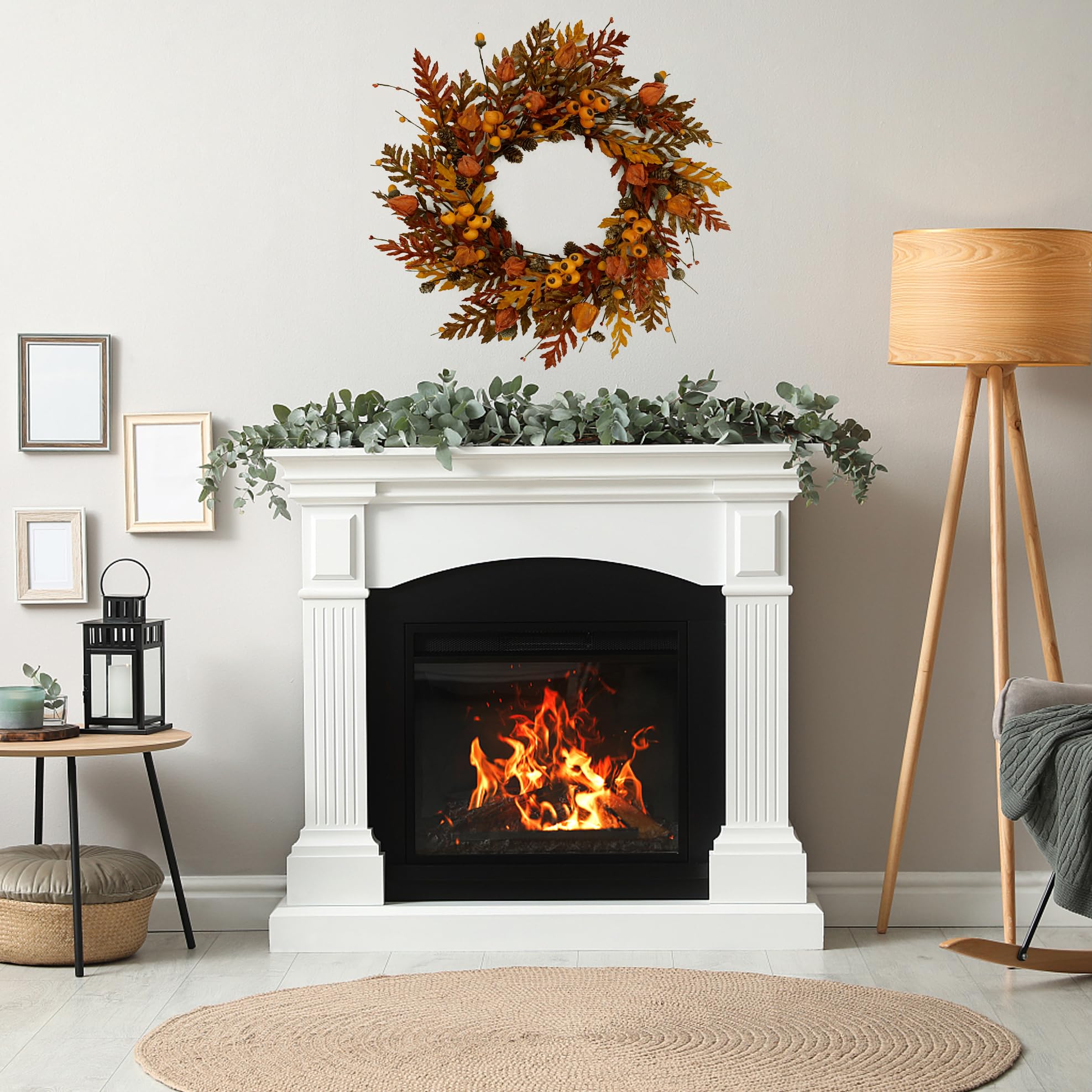 20 inch Autumn Oak Leaves Wreath Indoor/Outdoor