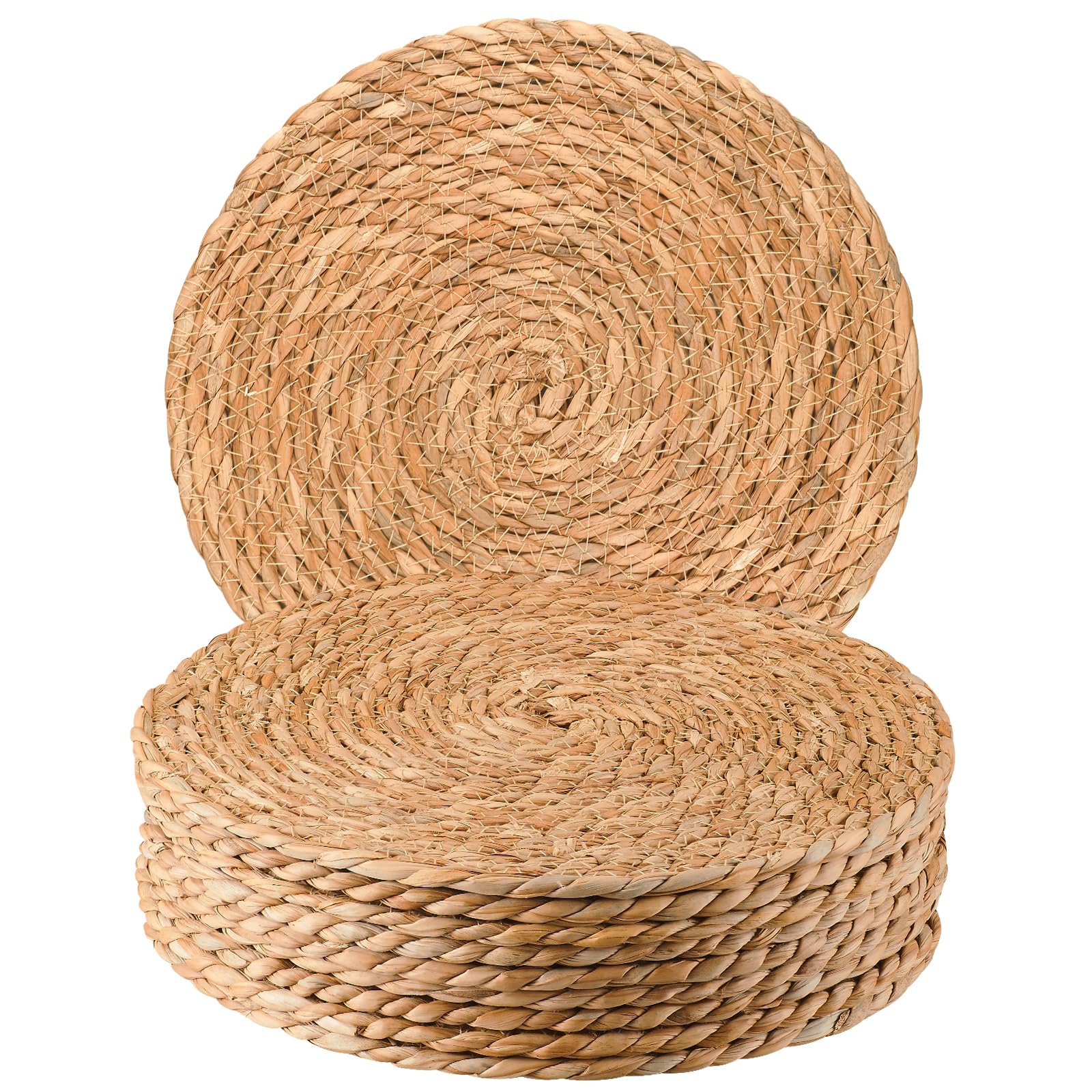 Round Rattan Woven Placemats Set of 10