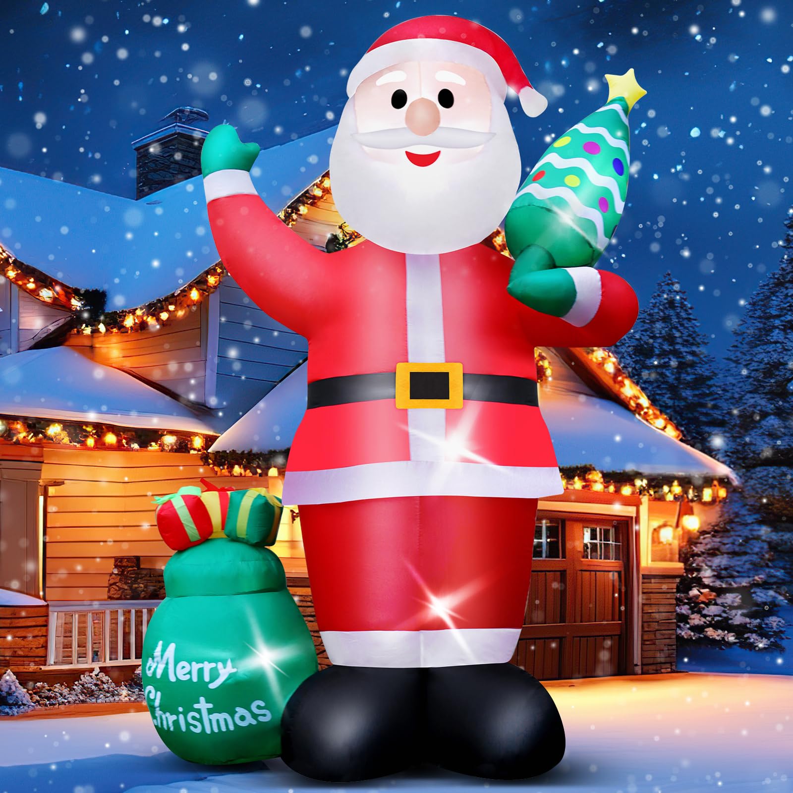 8FT Christmas Inflatable Santa Outdoor Decoration