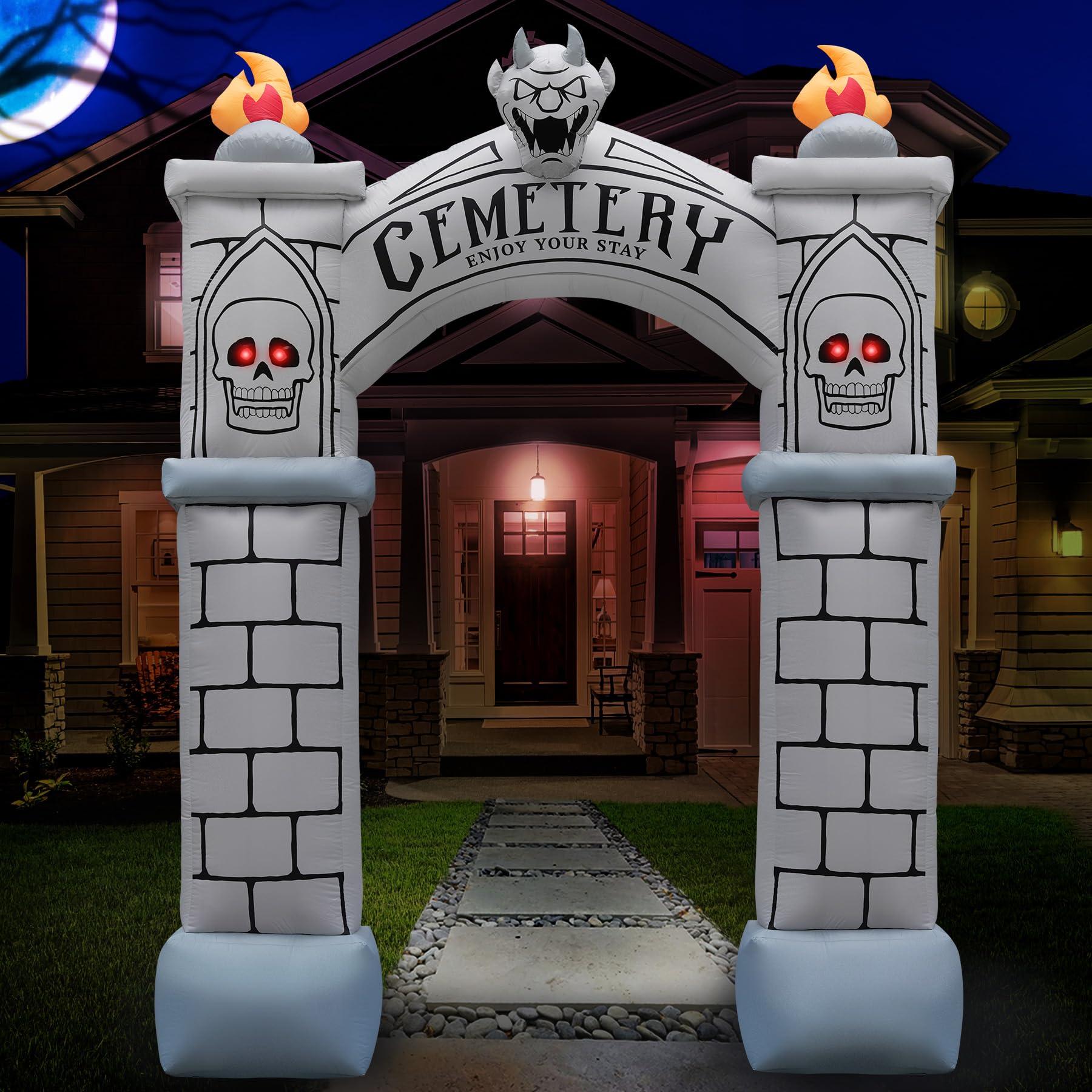 9ft Haunted Cemetery Archway Large Inflatable Halloween Decoration