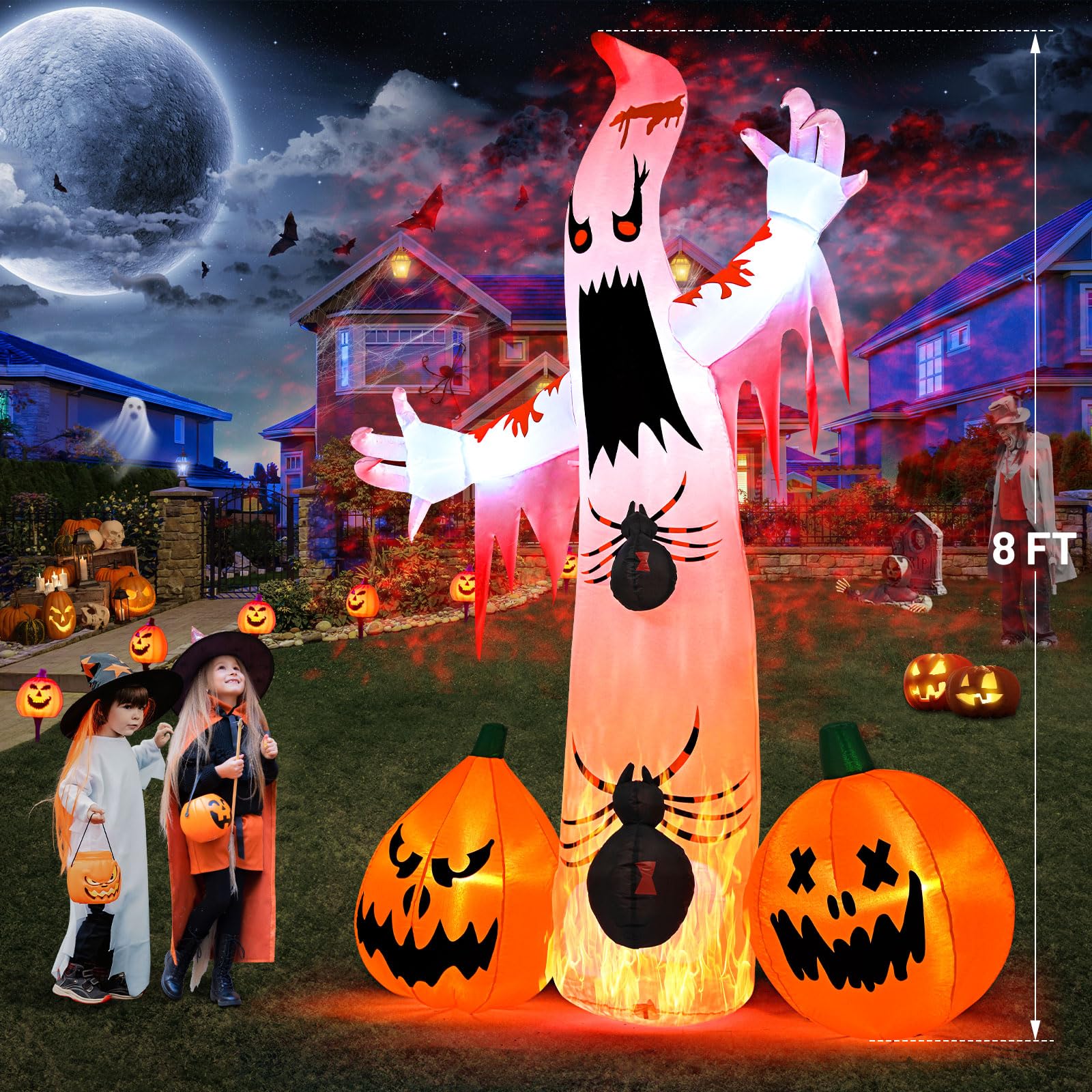 8FT Halloween Inflatable Outdoor Ghost