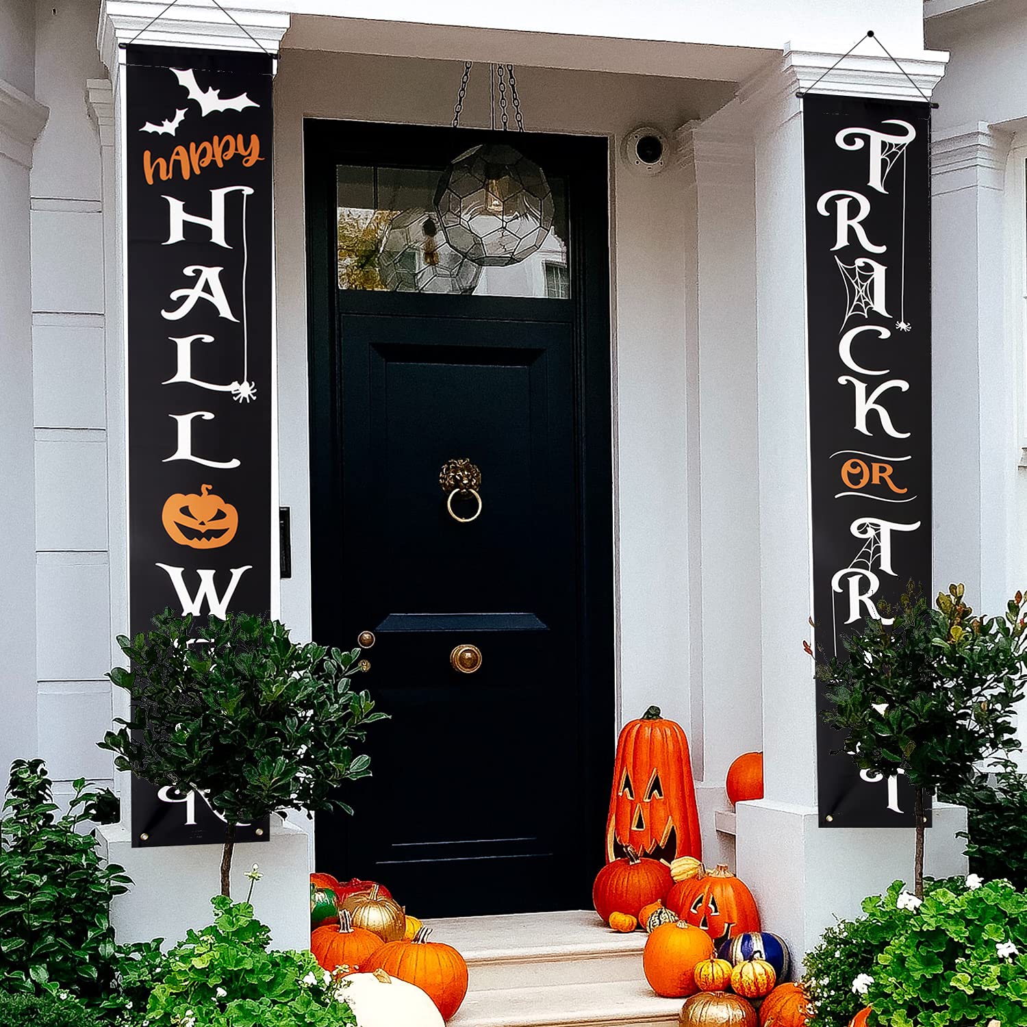 Outdoor Halloween Banners - Happy Halloween and Trick or Treat - Outdoor Halloween Decor