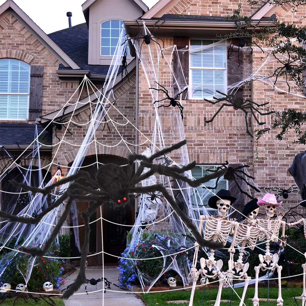 200" Halloween Spider Web + 59" Giant Spider Decoration