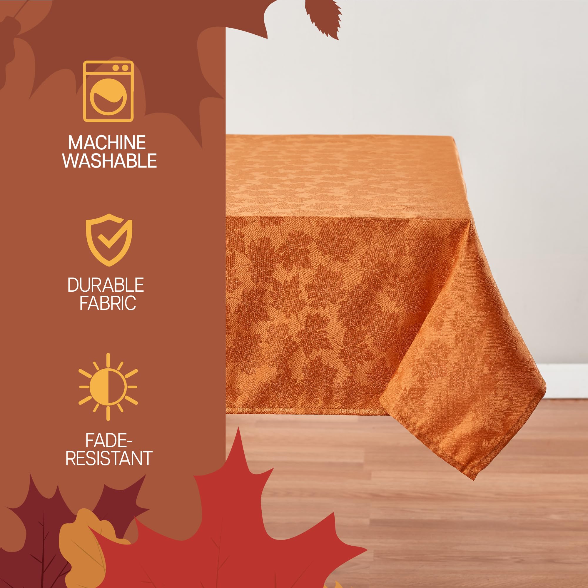 Amber maple leaf tablecloth for fall