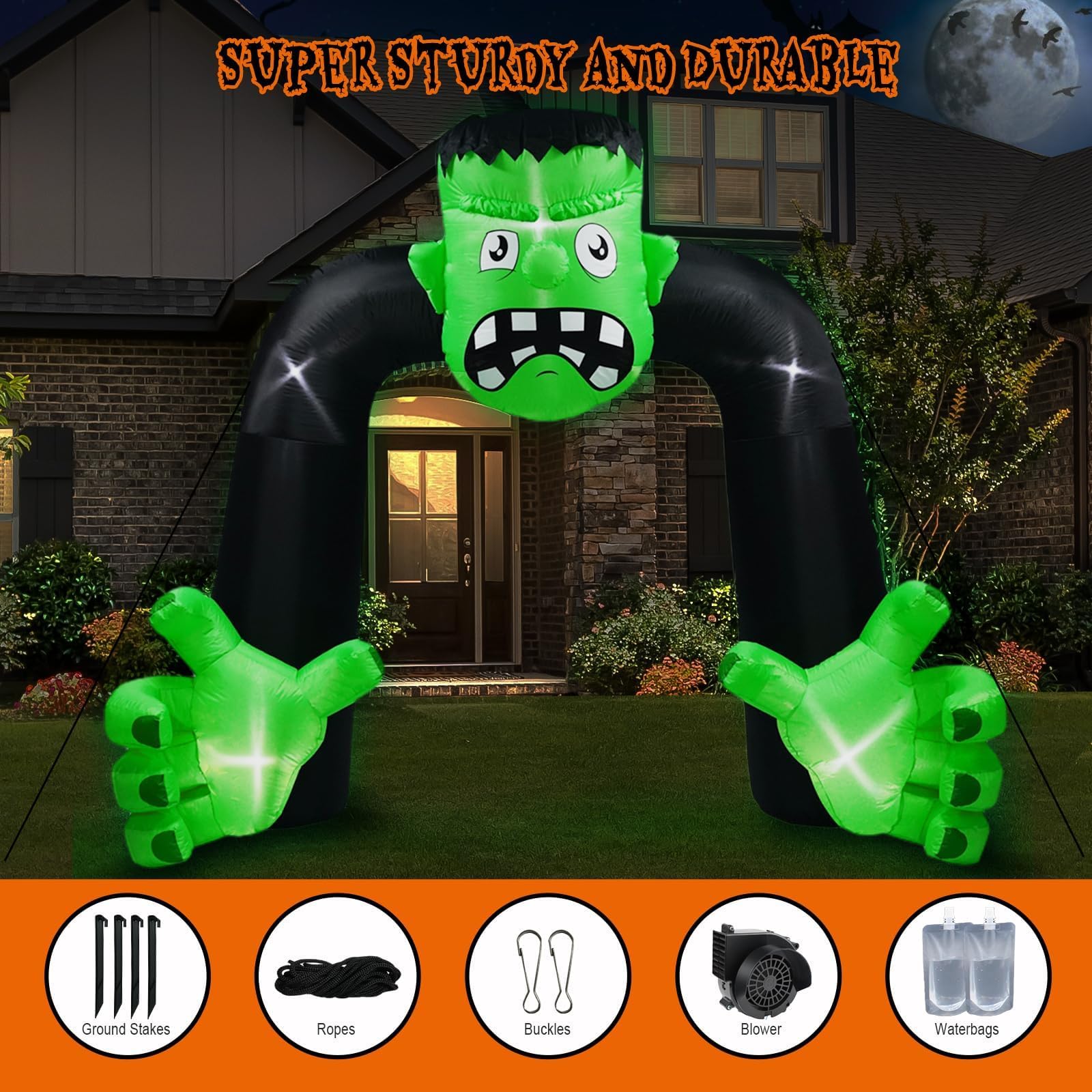 9FT Tall Halloween Inflatables Archway Frankenstein