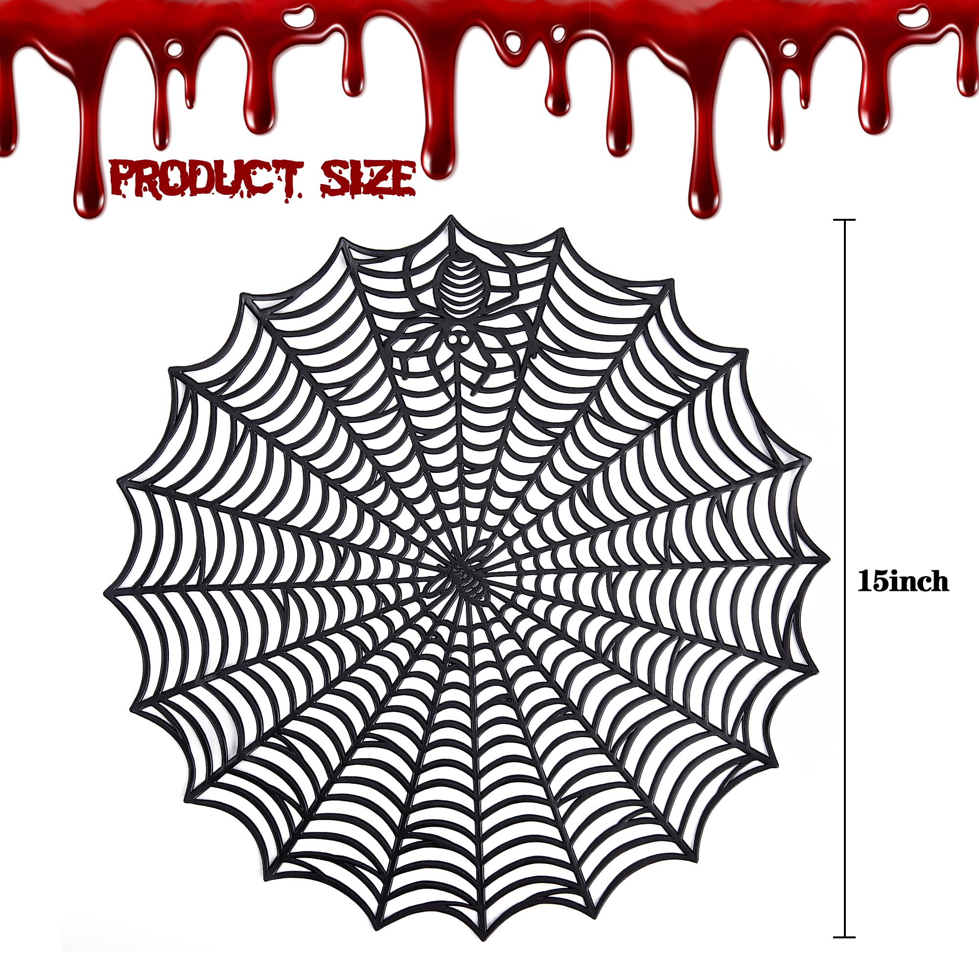 6 Pcs 15" Halloween Spider Web Placemats