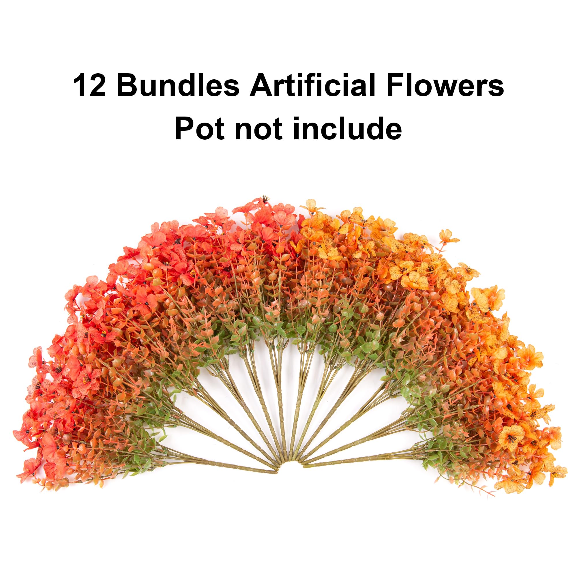 12 Bundles Faux Fall Mums Indoor/Outdoor