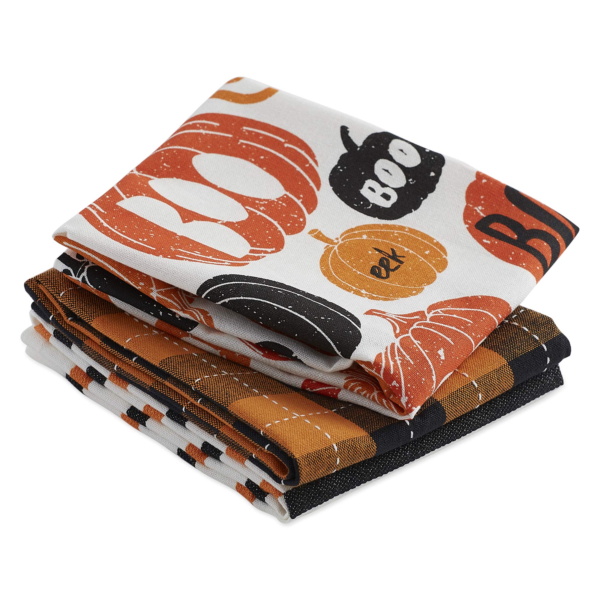 Halloween Hand Towels for The Kitchen, Pumpkin Boo, 3 Count