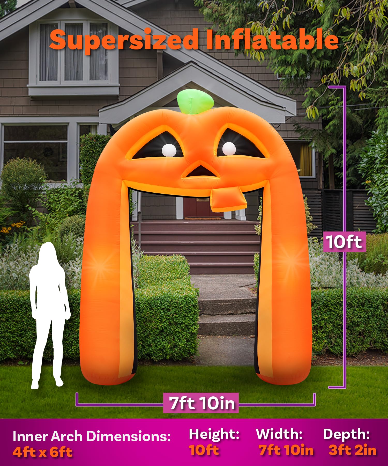 10ft Pumpkin Archway Large Inflatable Halloween Decoration