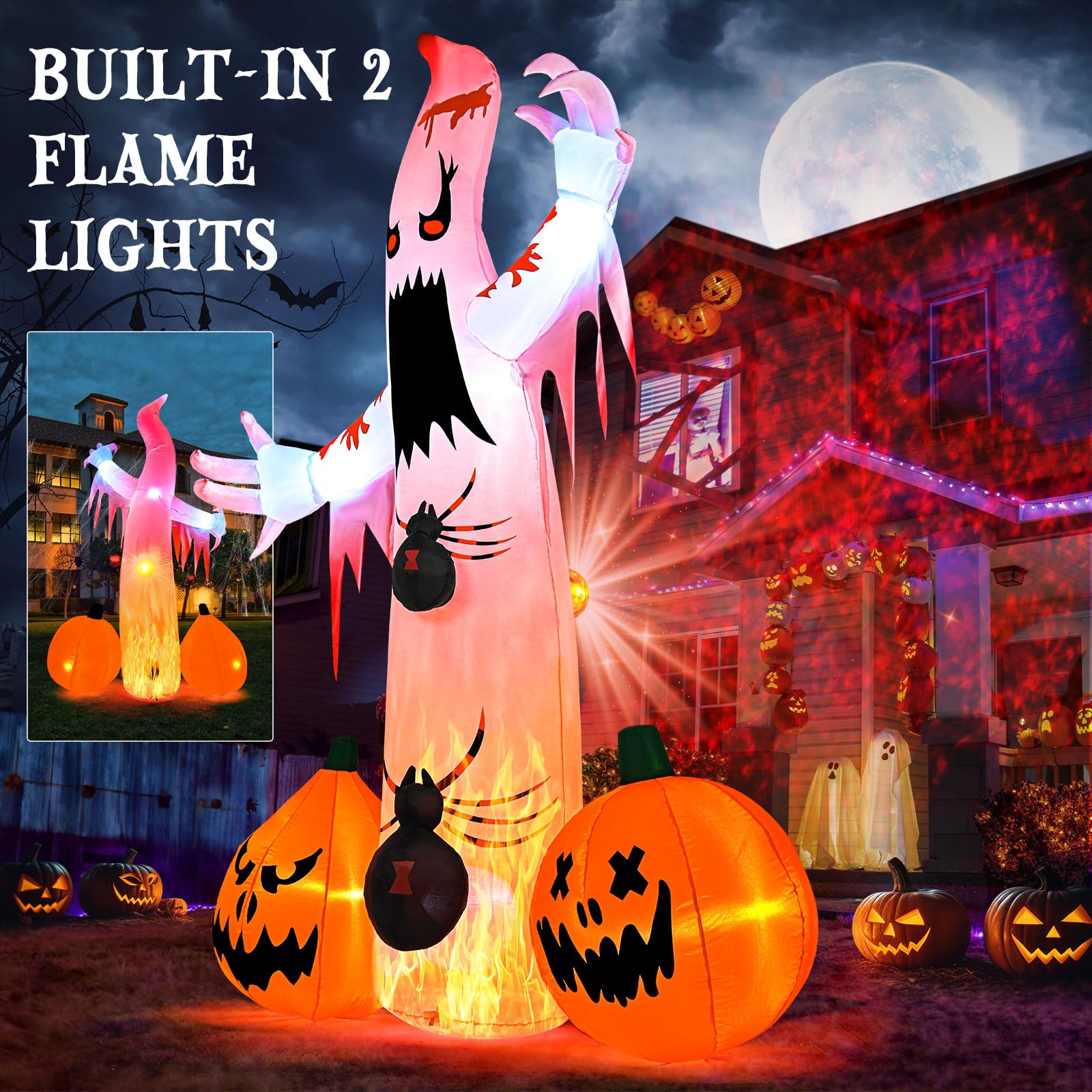 8FT Halloween Inflatable Outdoor Ghost