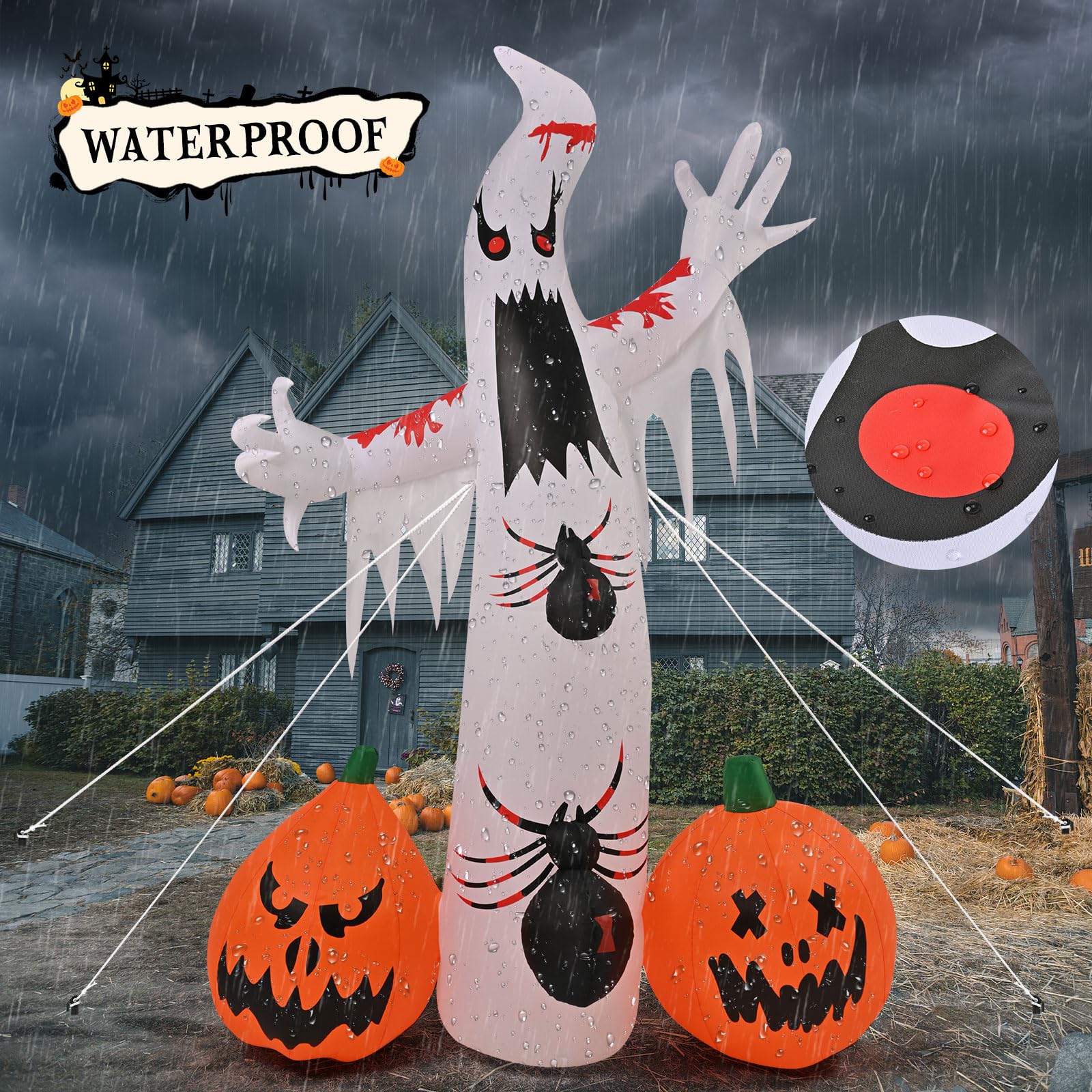 8FT Halloween Inflatable Outdoor Ghost