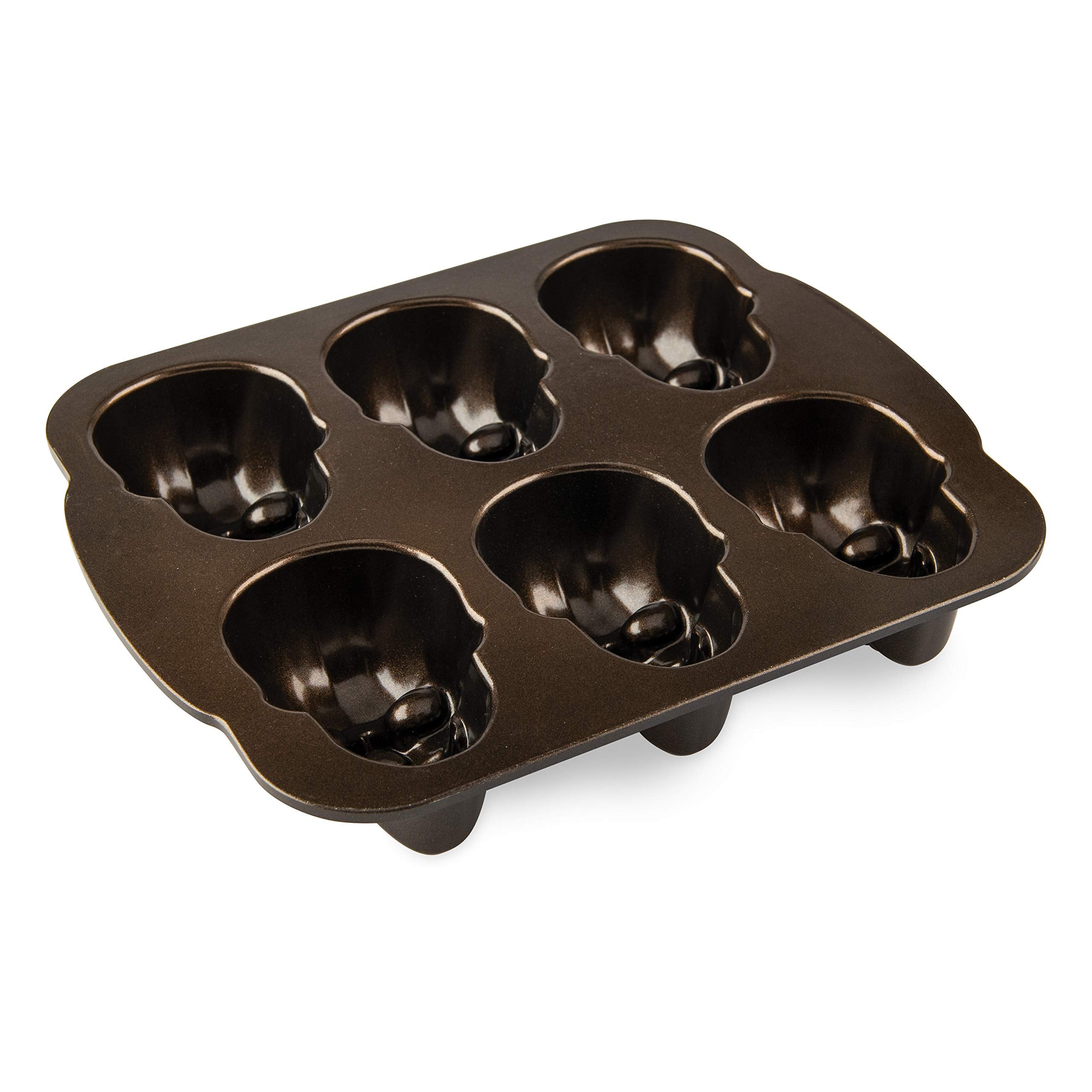 Halloween Bakeware Haunted Skull Cakelet Pan Bronze