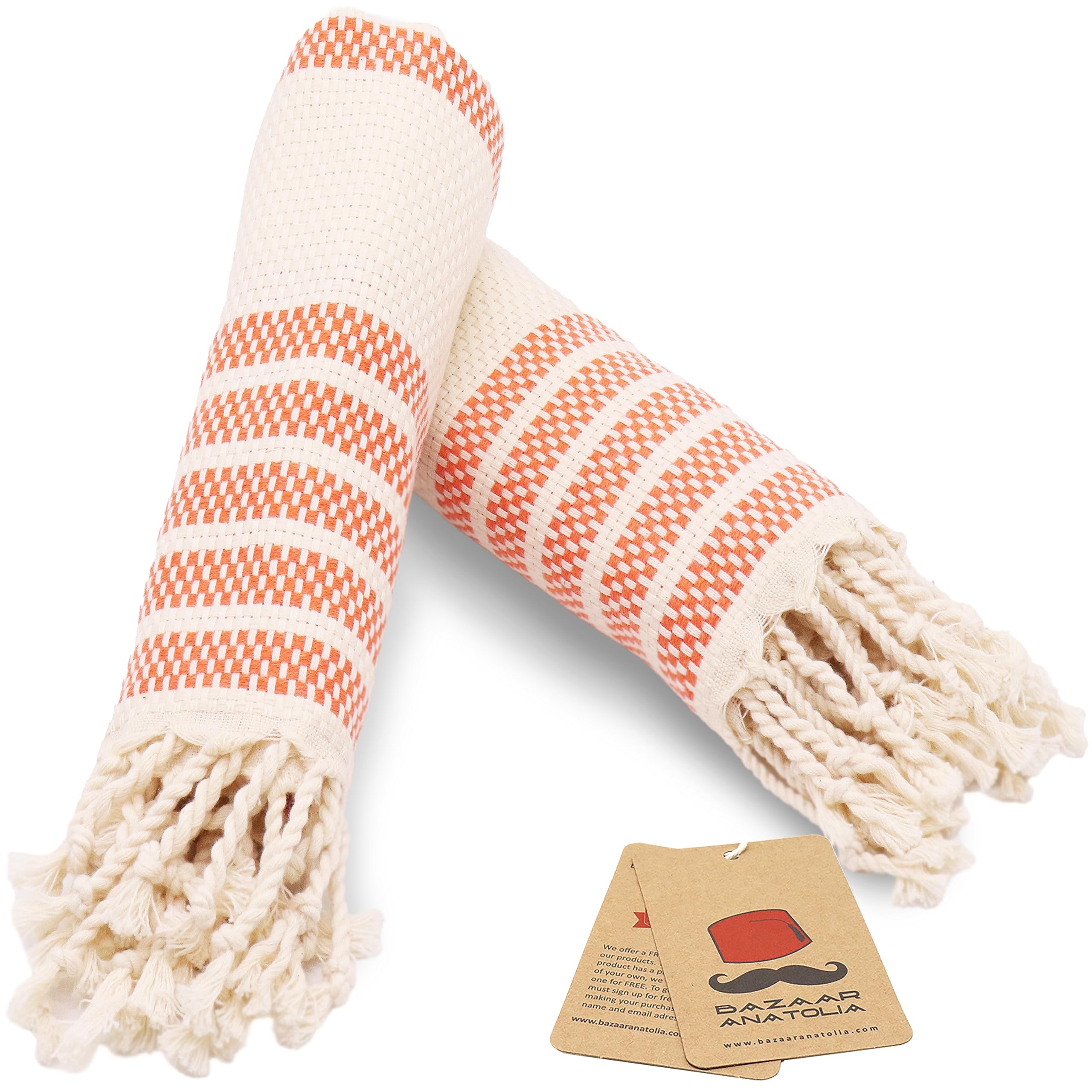 Decorative Turkish hand towel set Orange 