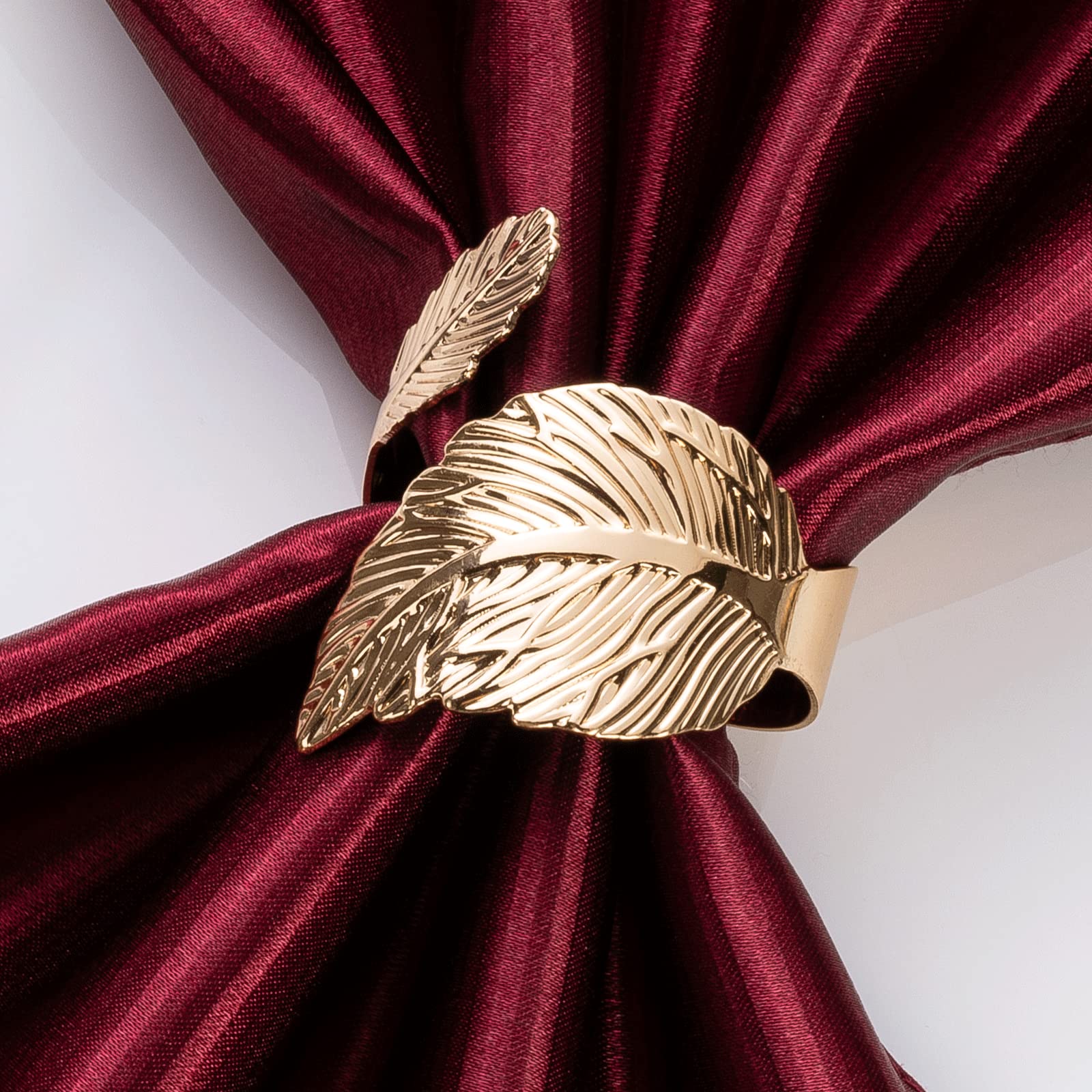 Gold Leaf Napkin Rings Set of 8