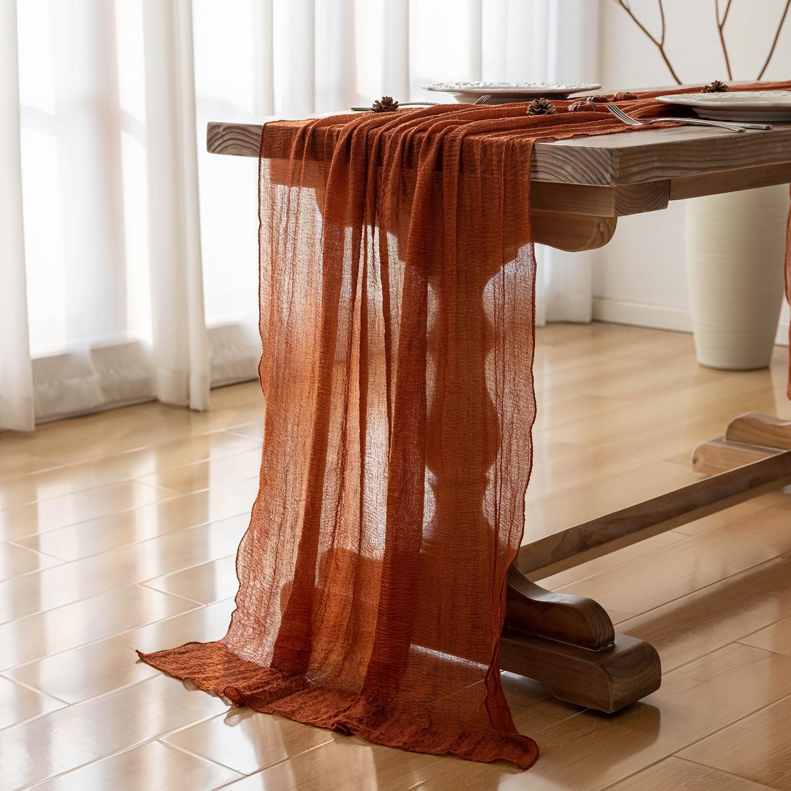 1 Pc Fall Table Runner Terracotta 120 Inch