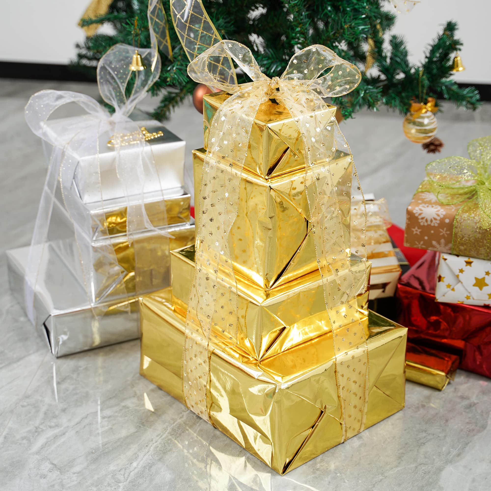 Gold decorative ribbon for gift wrapping