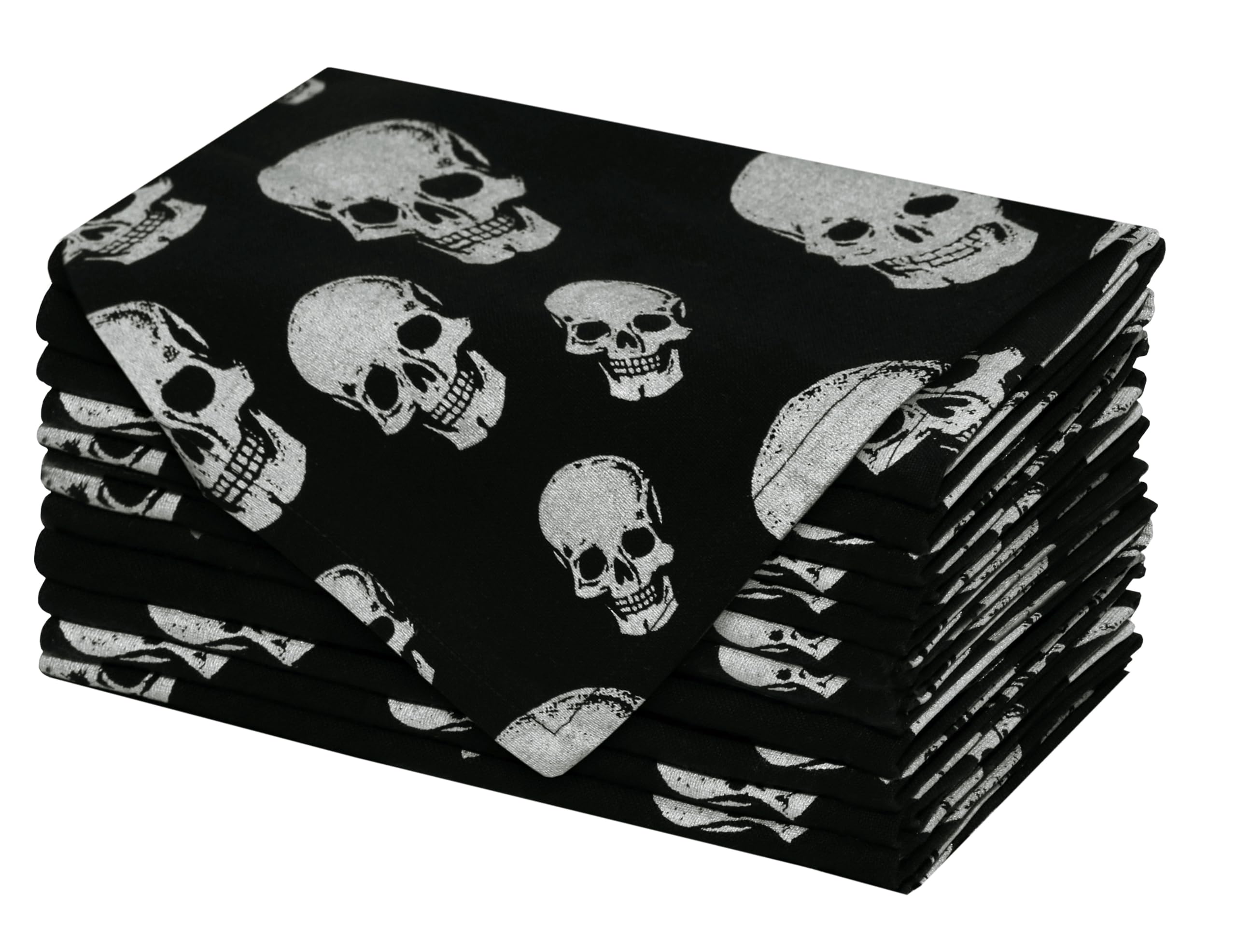 Halloween Cloth Spooky Skull Dinner Napkins Set of 12