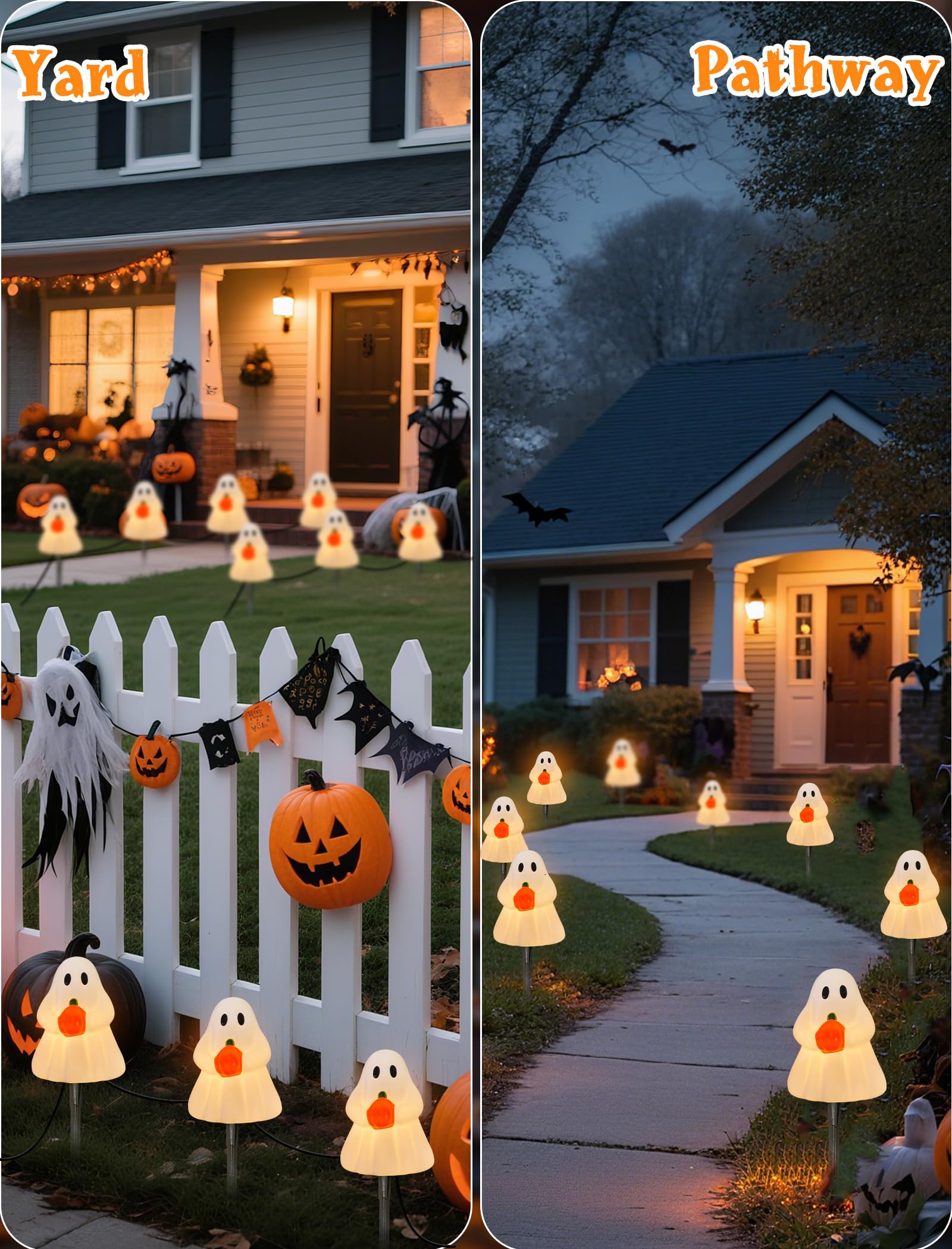 7Ft 4PK Halloween Ghost Pathway Lights