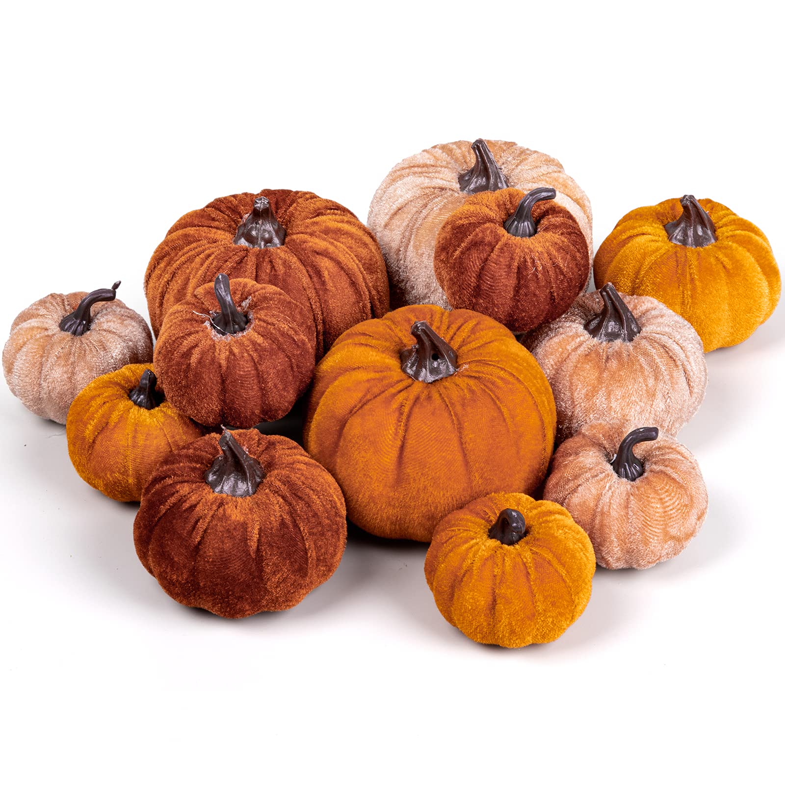 12Pcs Fall Artificial Pumpkins 3 Sizes