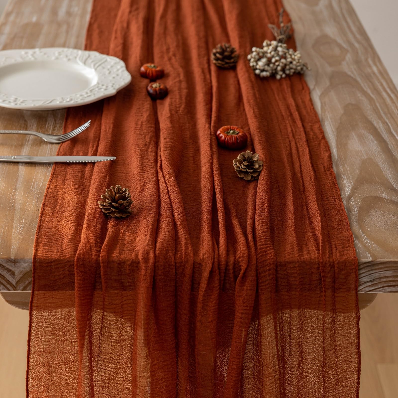 1 Pc Fall Table Runner Terracotta 120 Inch