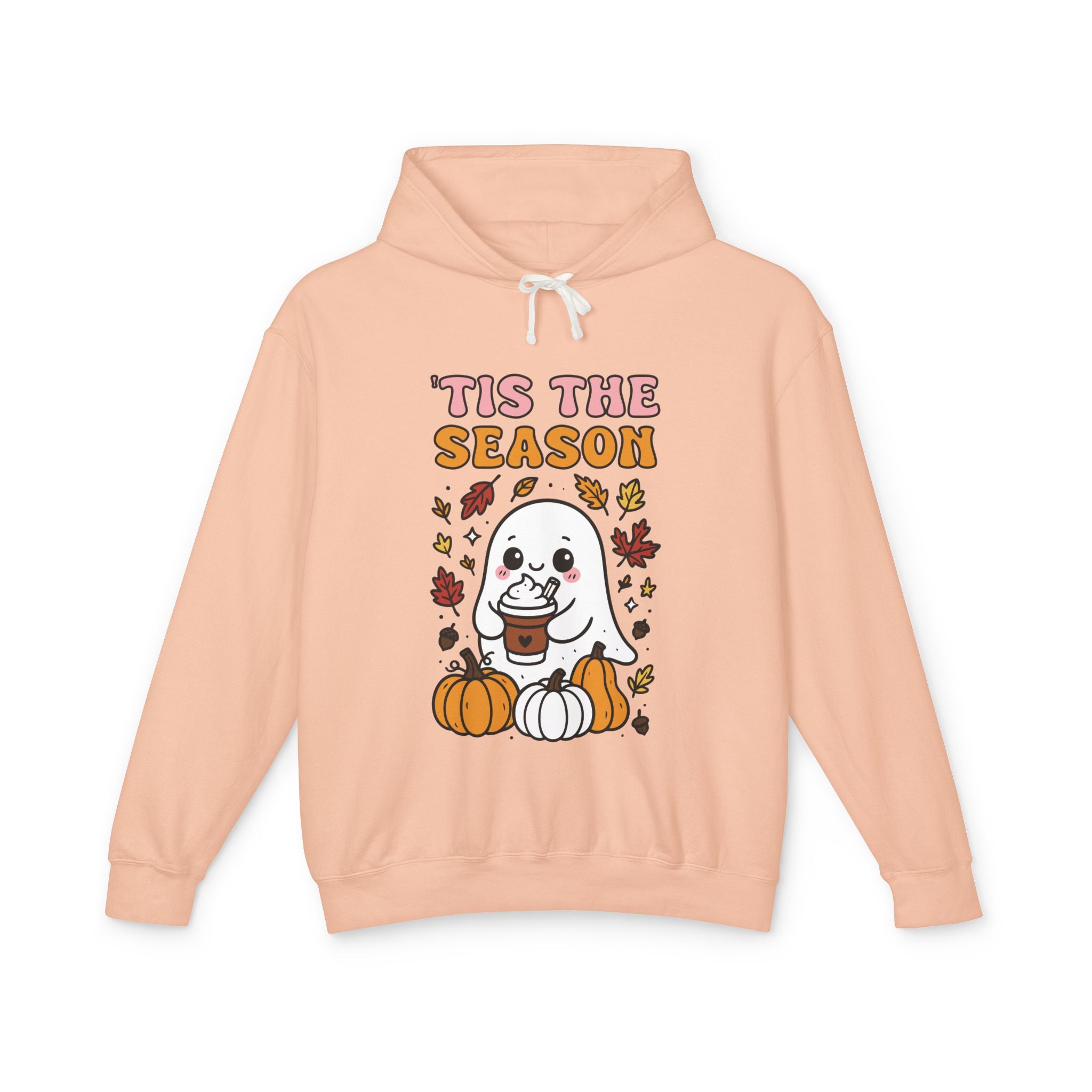 Cozy Halloween Season Hoodie - Cute Ghost Design Fall Sweatshirt