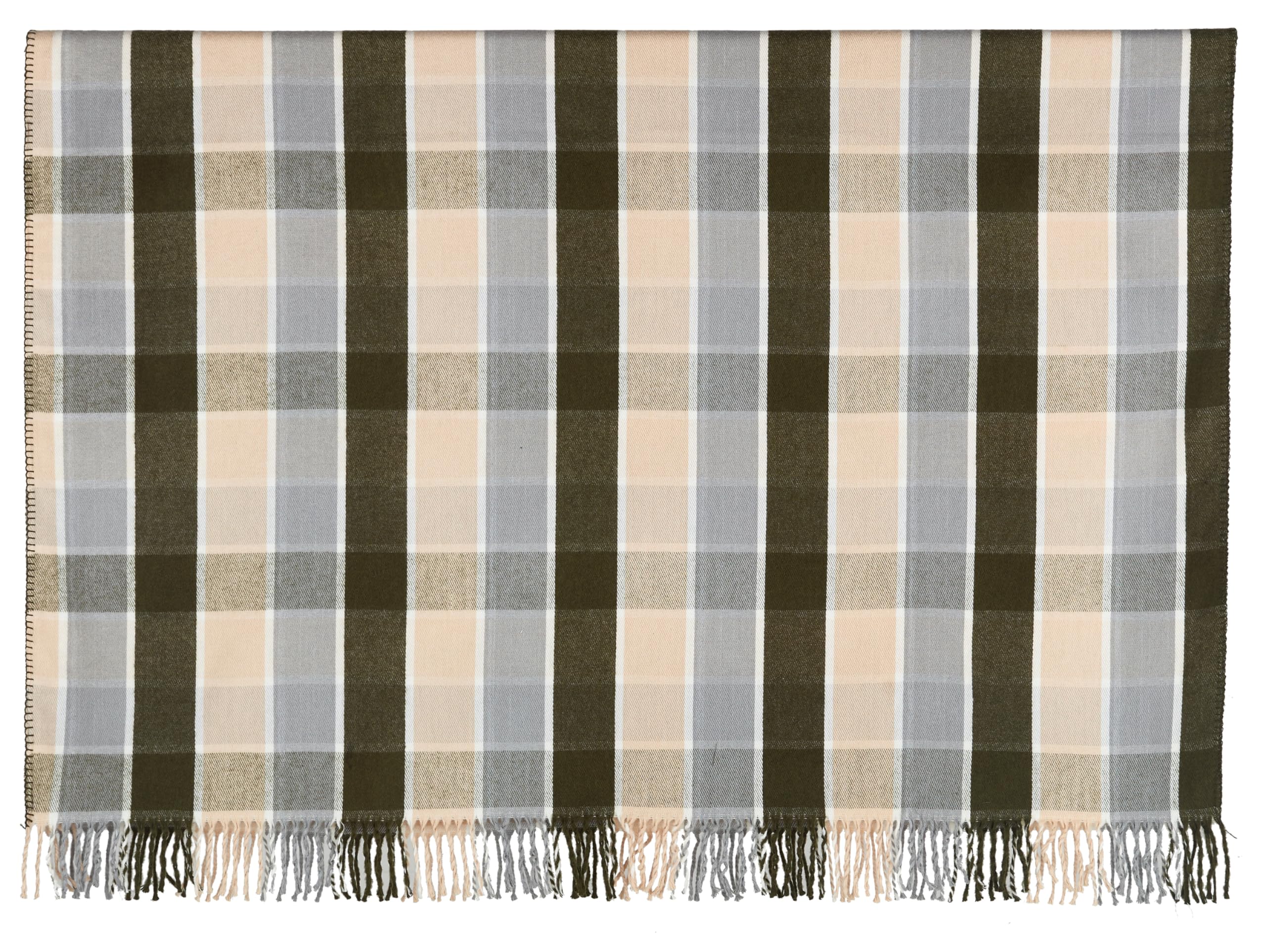 Tartan Plaid Design Throw Blanket - Green Plaid, 60x80 inches