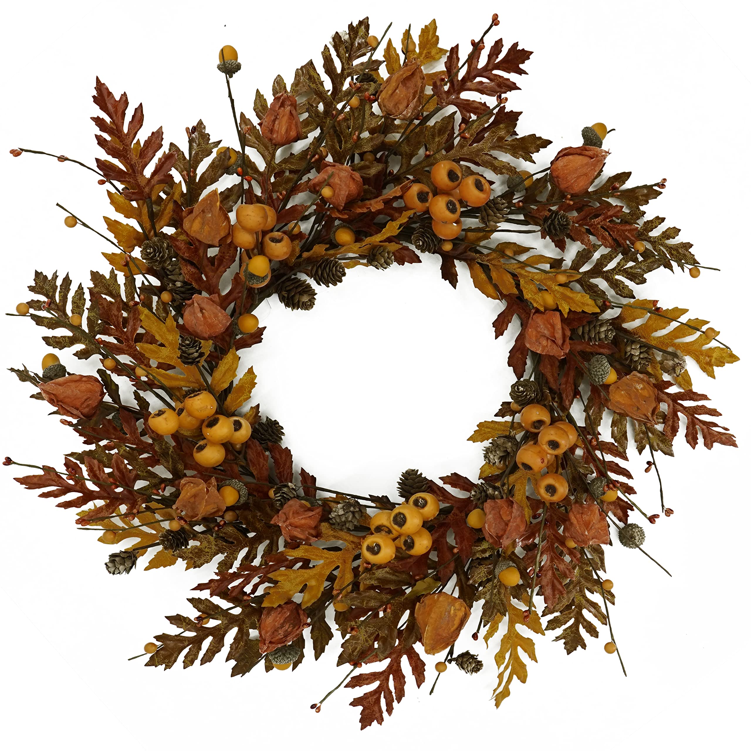 20 inch Autumn Oak Leaves Wreath Indoor/Outdoor