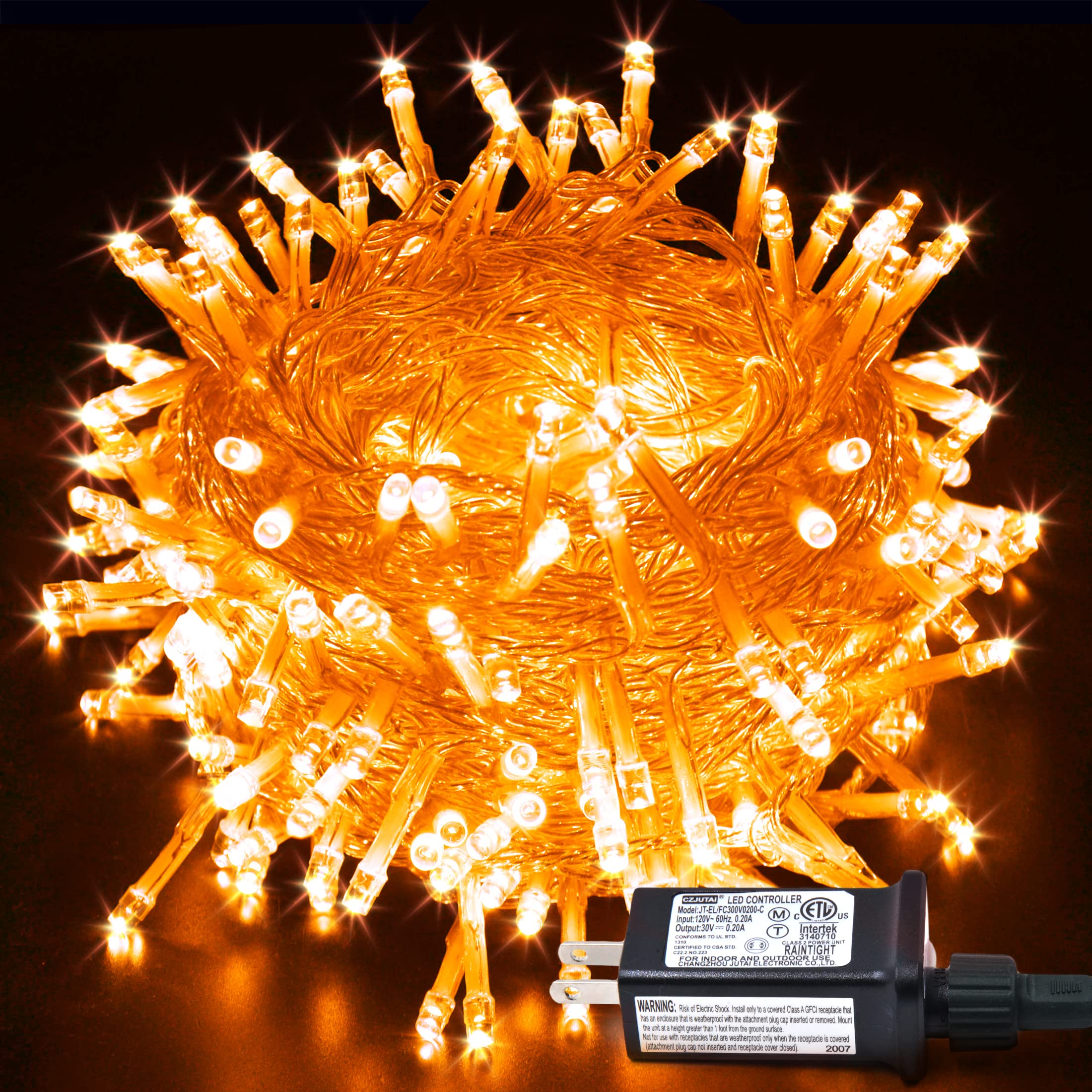 Connectable Orange Halloween Lights, 33ft 100 LED Orange String Lights