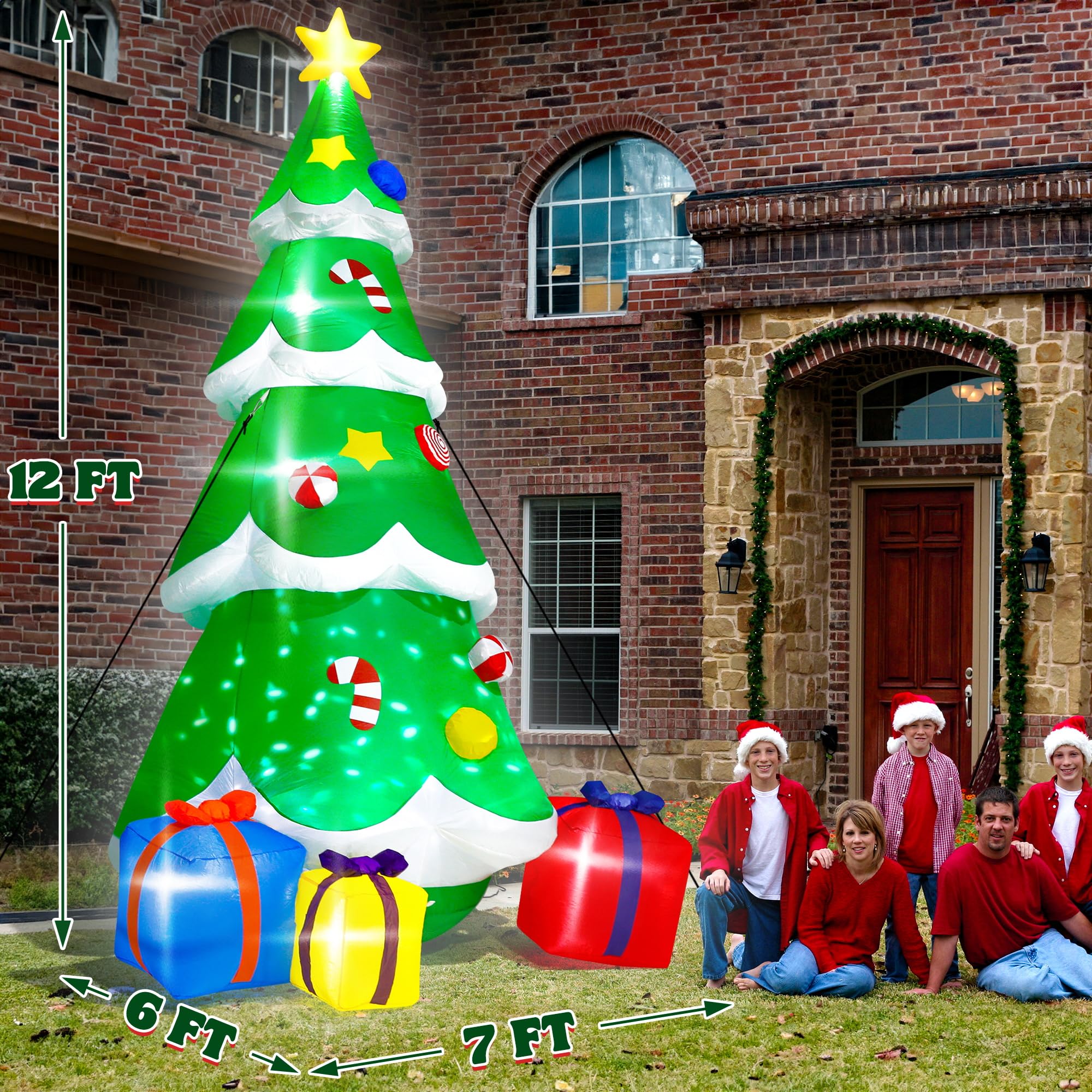 12FT Christmas Tree Inflatable with Gifts and LED lights