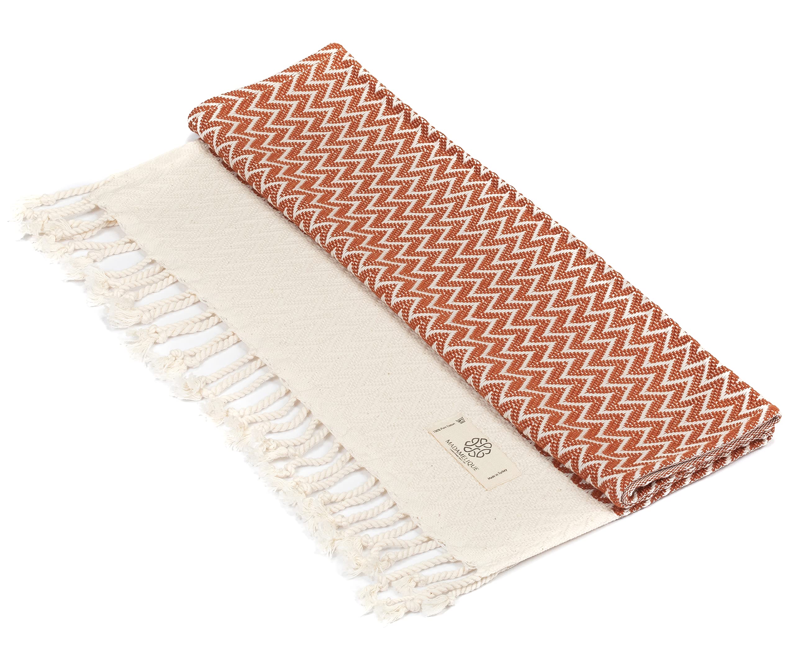 Hand Towels Set of 2 Decorative Towel Kitchen and Bath - 100% Pure Cotton (Terracotta)