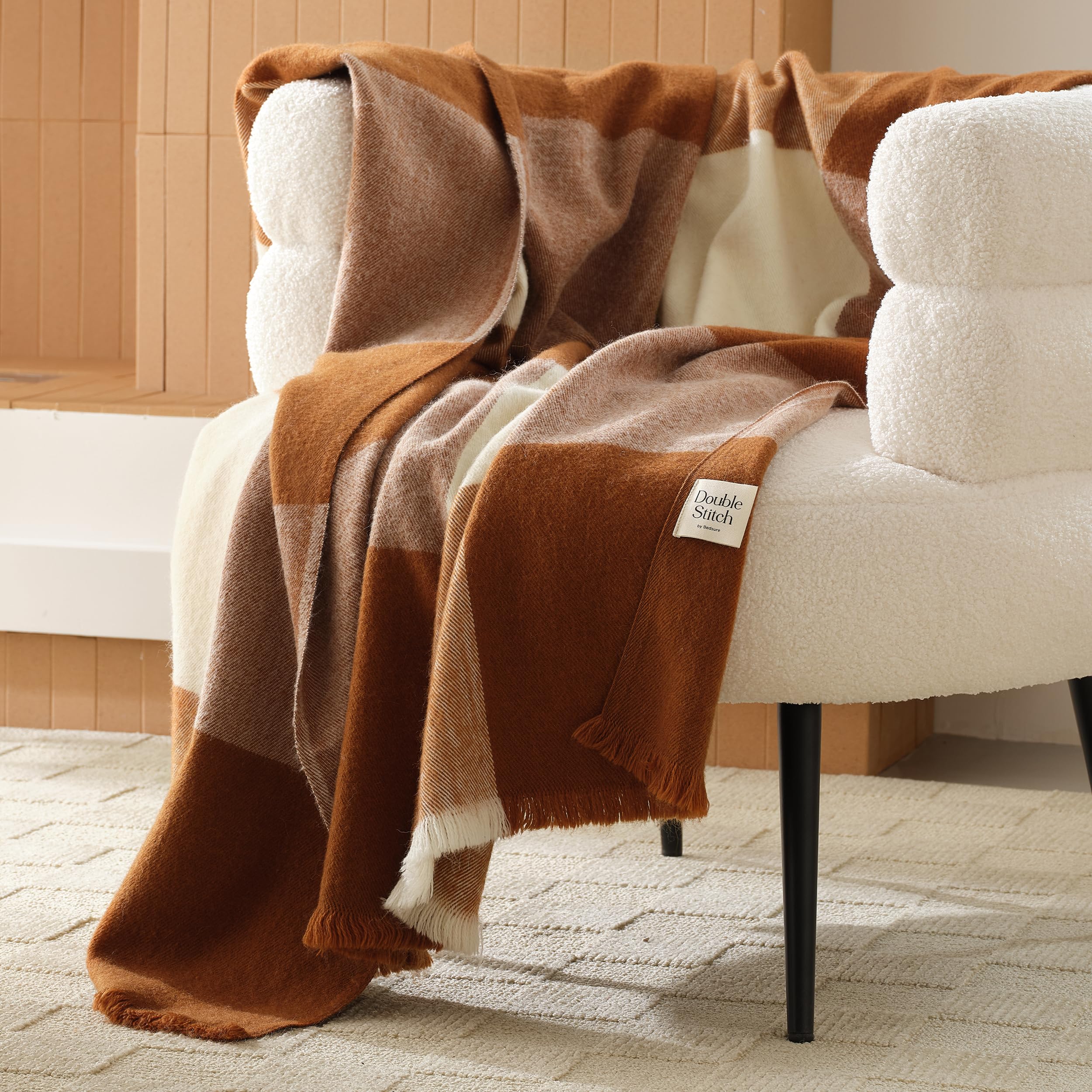 Alpaca Wool Throw Blanket - Luxury Decorative Fleece Blanket