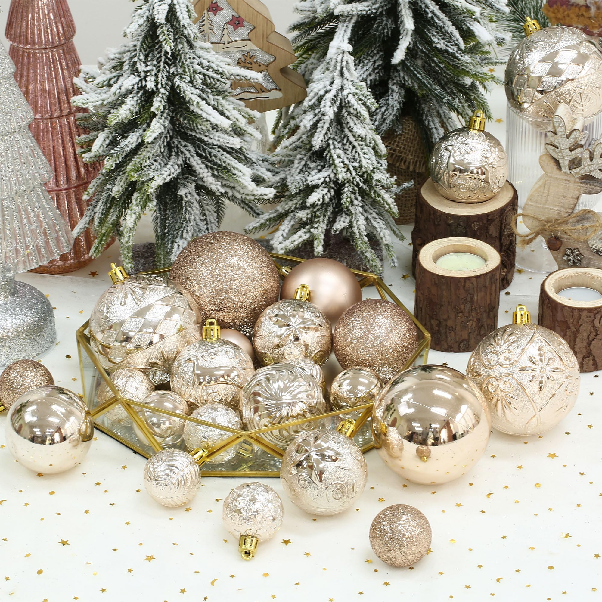 Champagne Christmas Ball Ornaments - Holiday Decoration