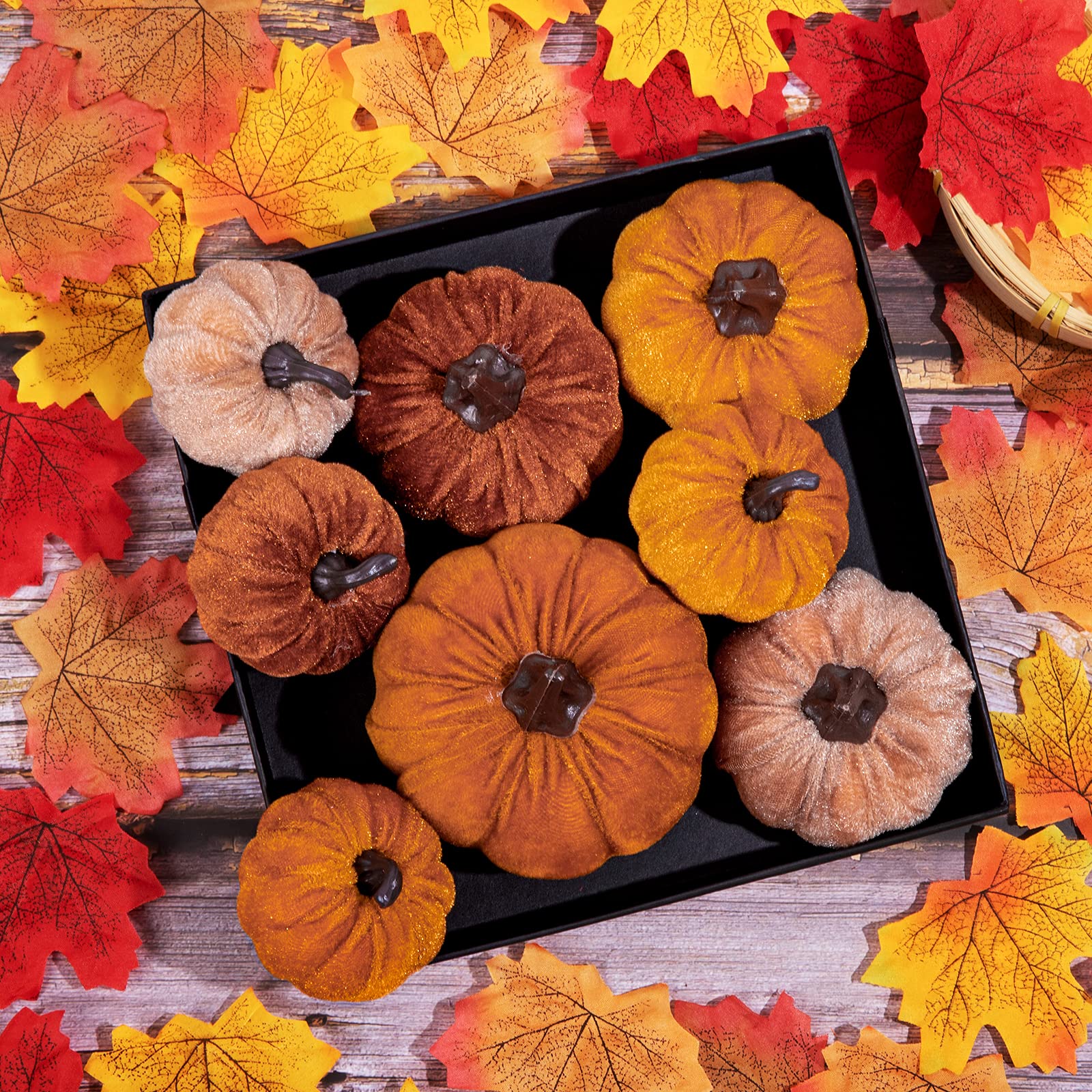 12Pcs Fall Artificial Pumpkins 3 Sizes