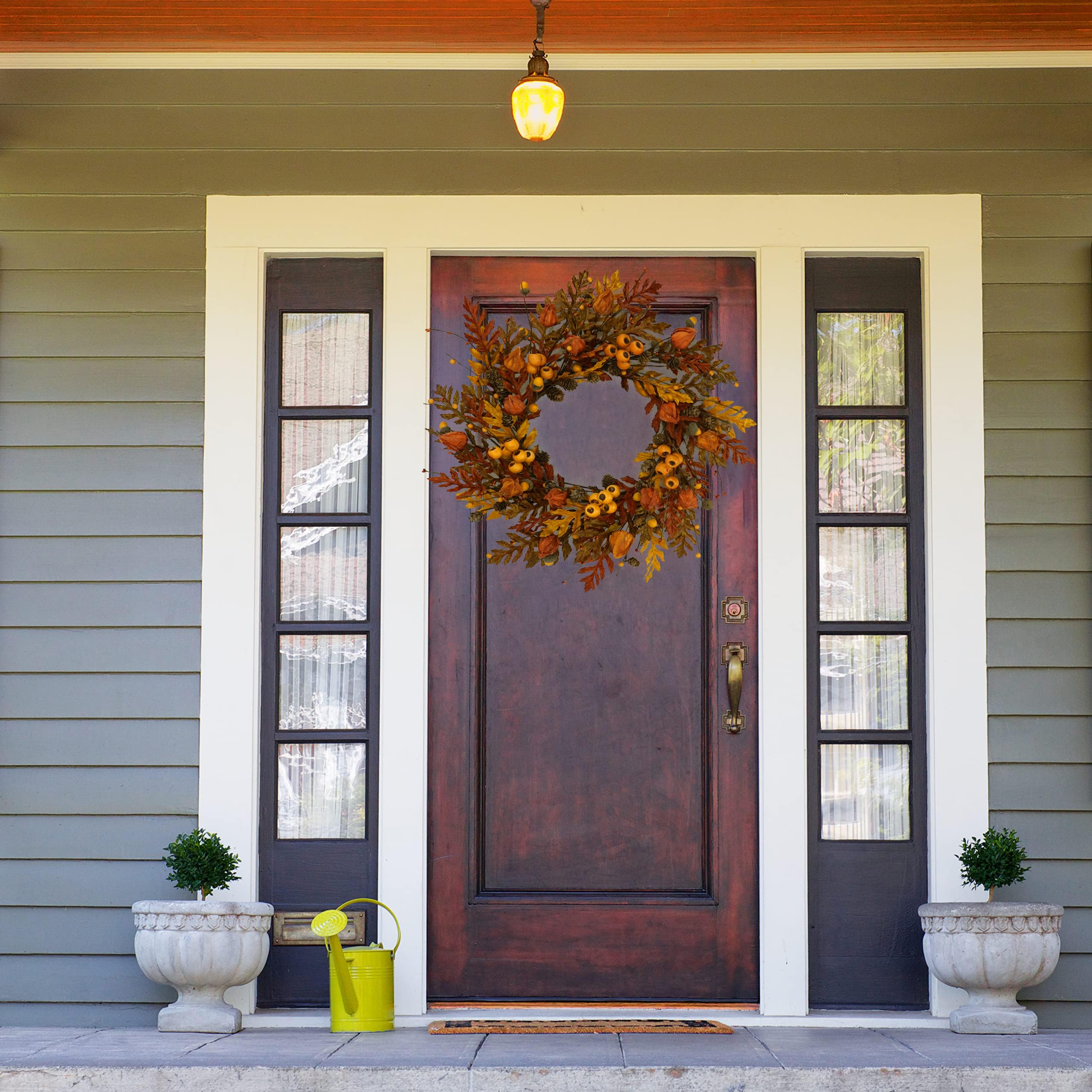 20 inch Autumn Oak Leaves Wreath Indoor/Outdoor