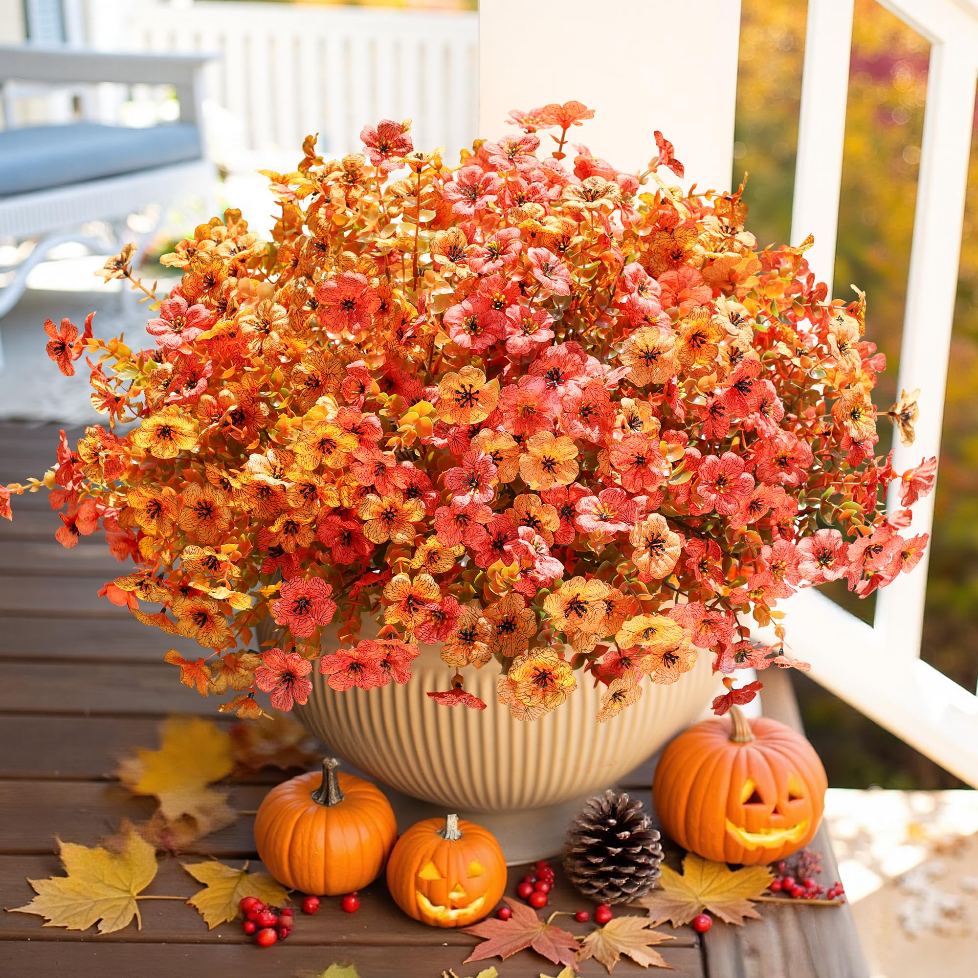 12 Bundles Faux Fall Mums Indoor/Outdoor