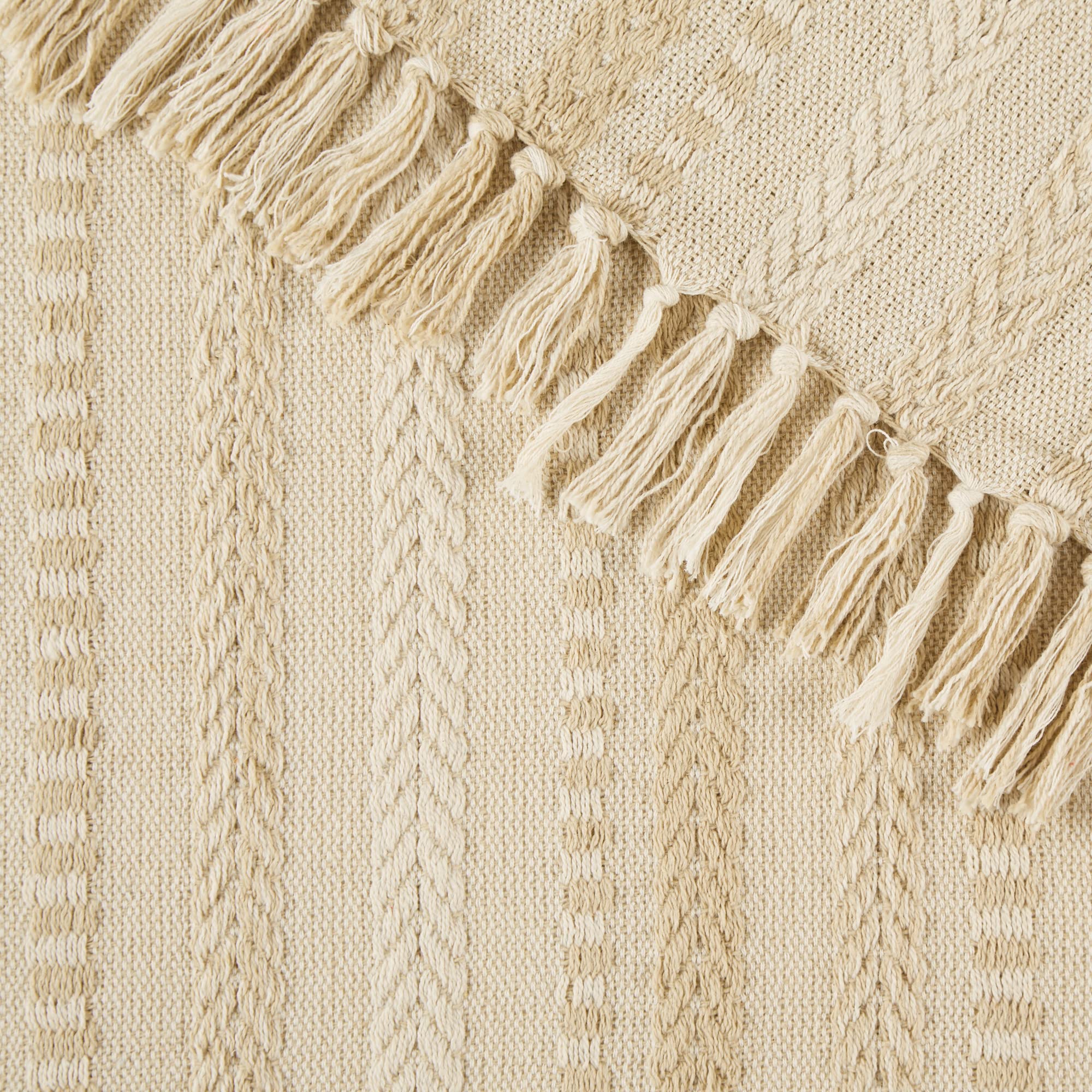 Farmhouse Braided Stripe Table Runner, 15x72 (15x77, Fringe Included)