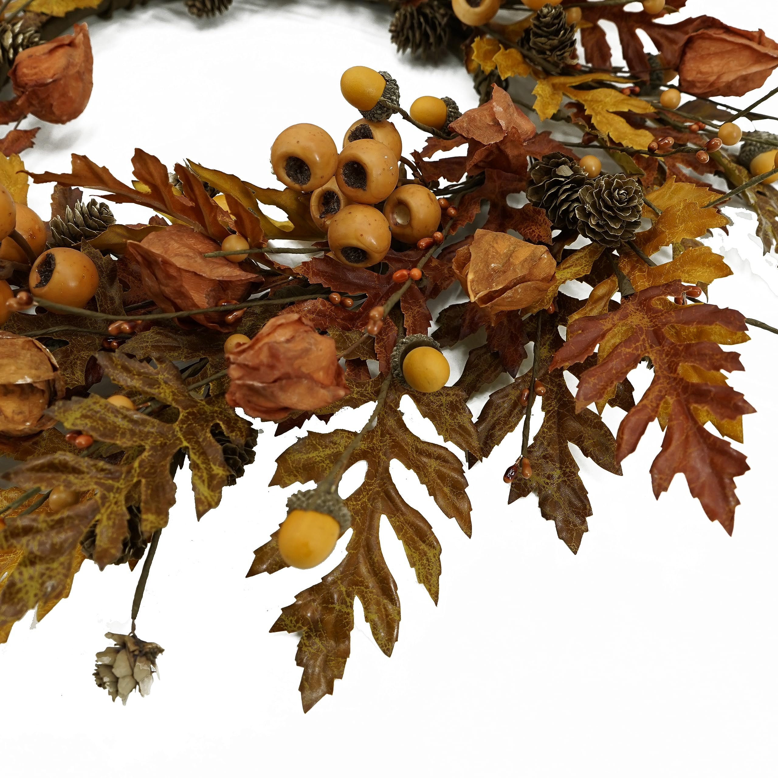 20 inch Autumn Oak Leaves Wreath Indoor/Outdoor