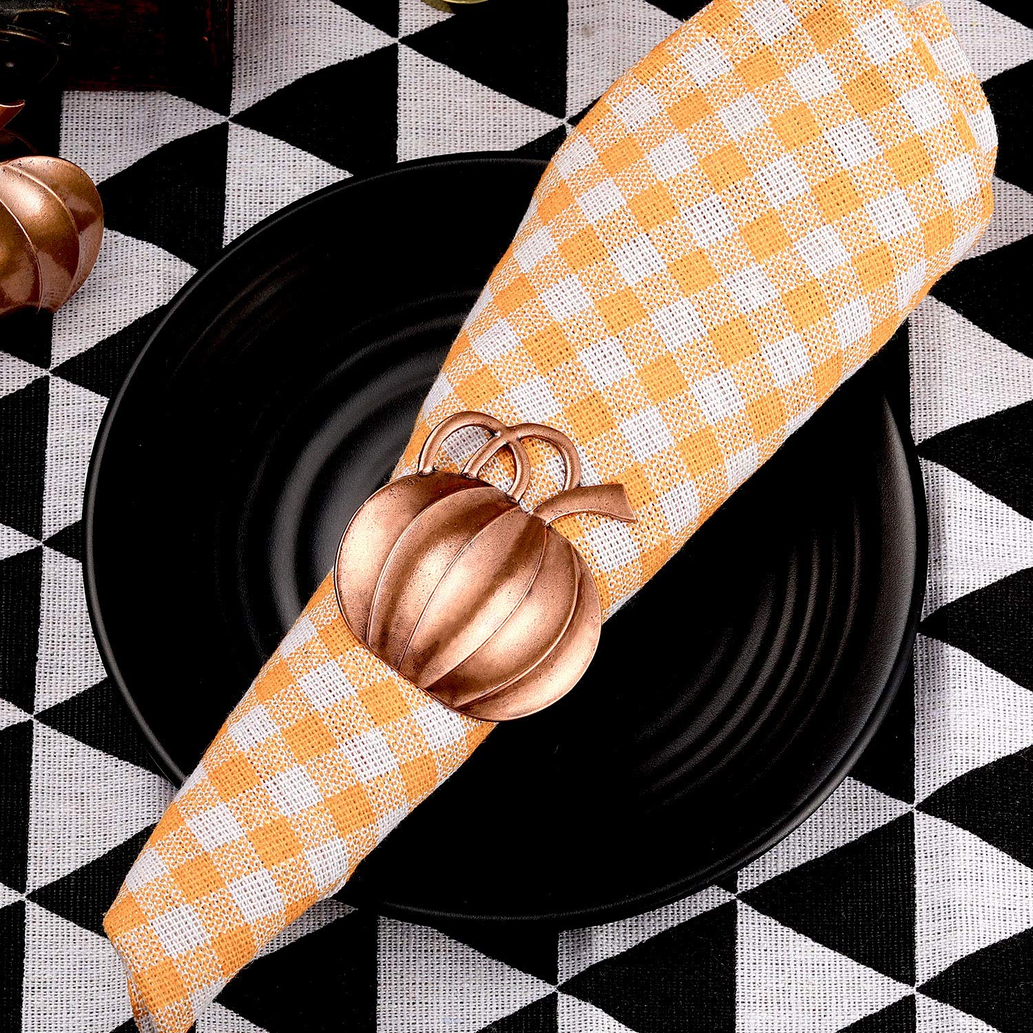 Pumpkin Napkin Ring Holders (Bronze, 12 Pieces)