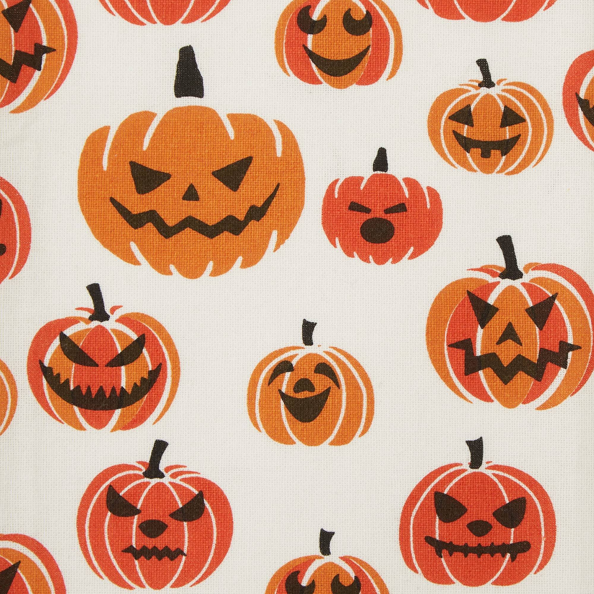 Halloween Hand Towels for The Kitchen, Black & White Buffalo Check/Orange Stripes, 3 Count