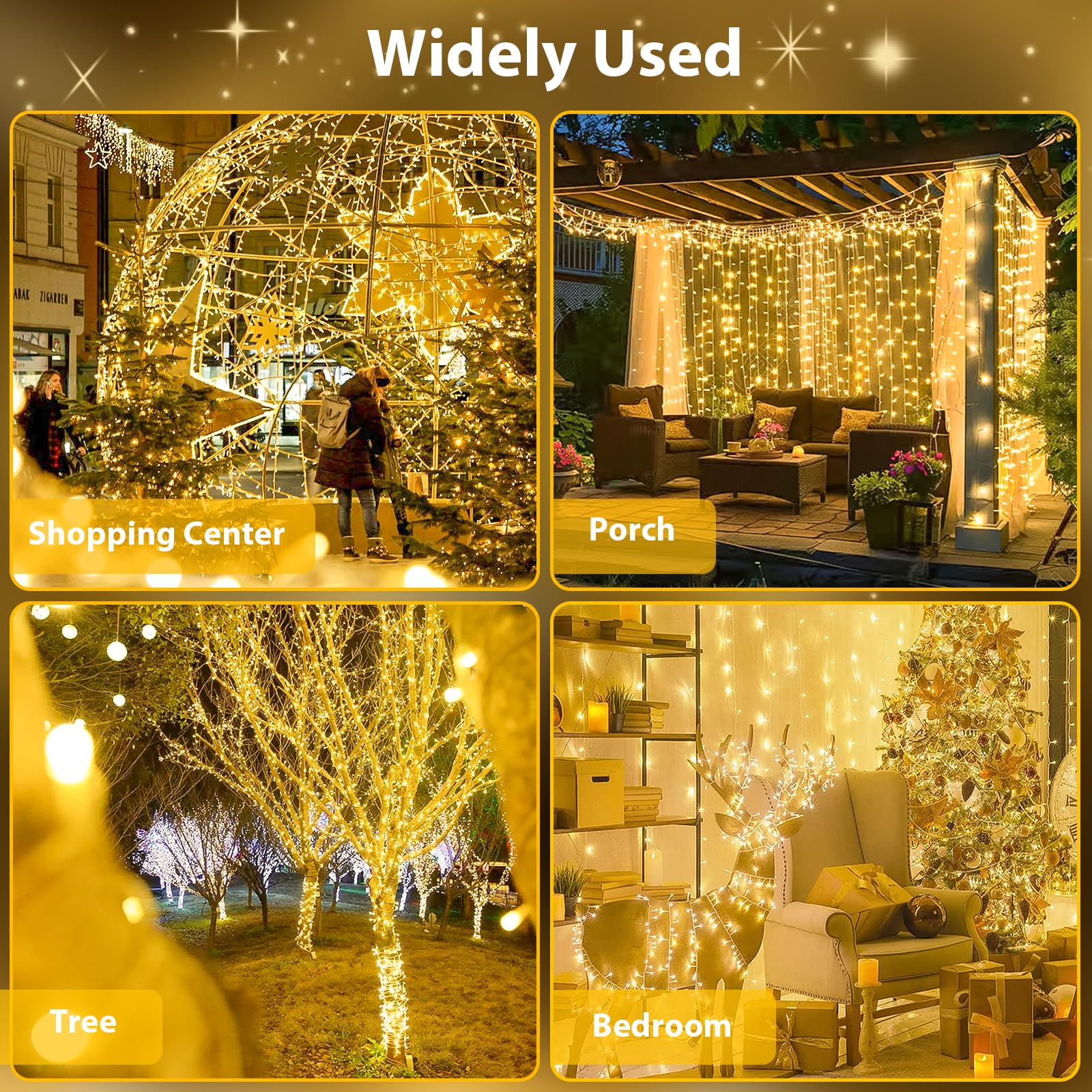 Connectable 240LED 88Ft 13Modes String Lights Indoor Outdoor Clear Wire