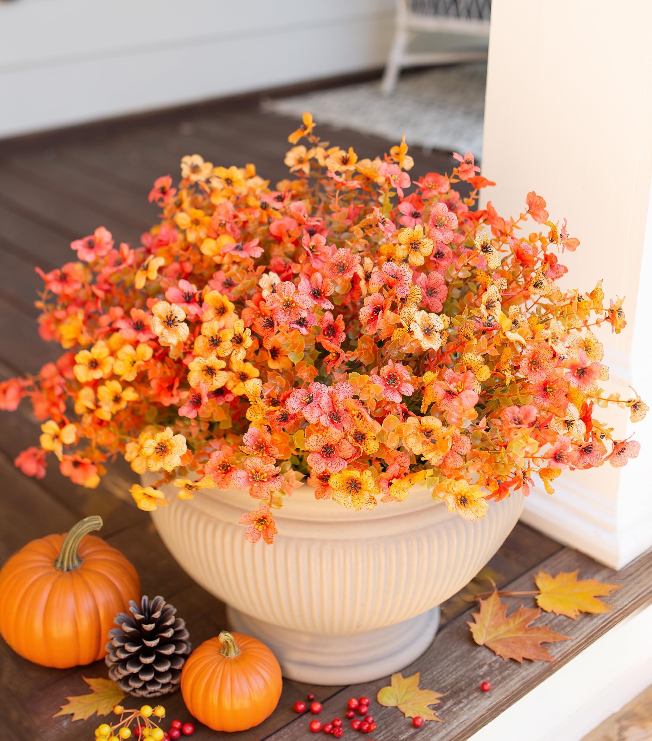 12 Bundles Faux Fall Mums Indoor/Outdoor